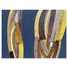Arlette Martin Französisches geometrisches abstraktes Gemälde, 1970er Jahre Design