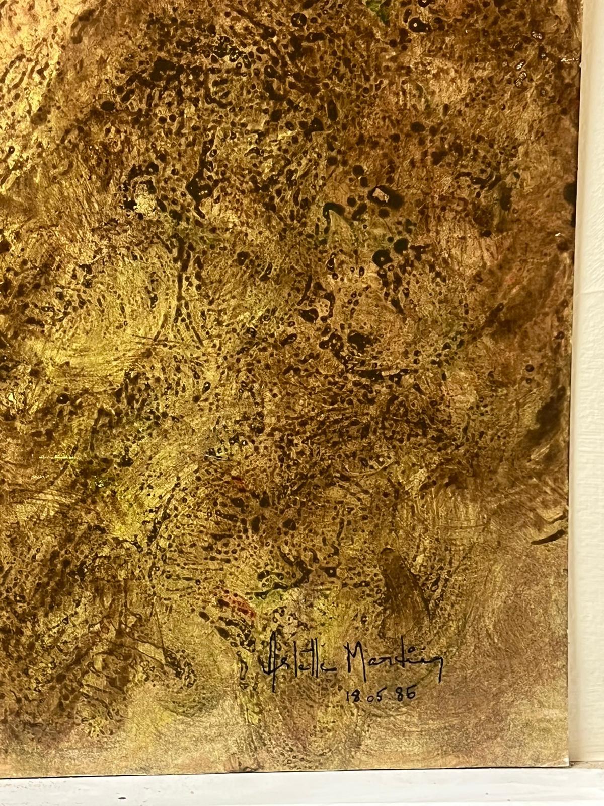 1970'S French Abstract Brown Earth Tones in Motion Painting For Sale 1