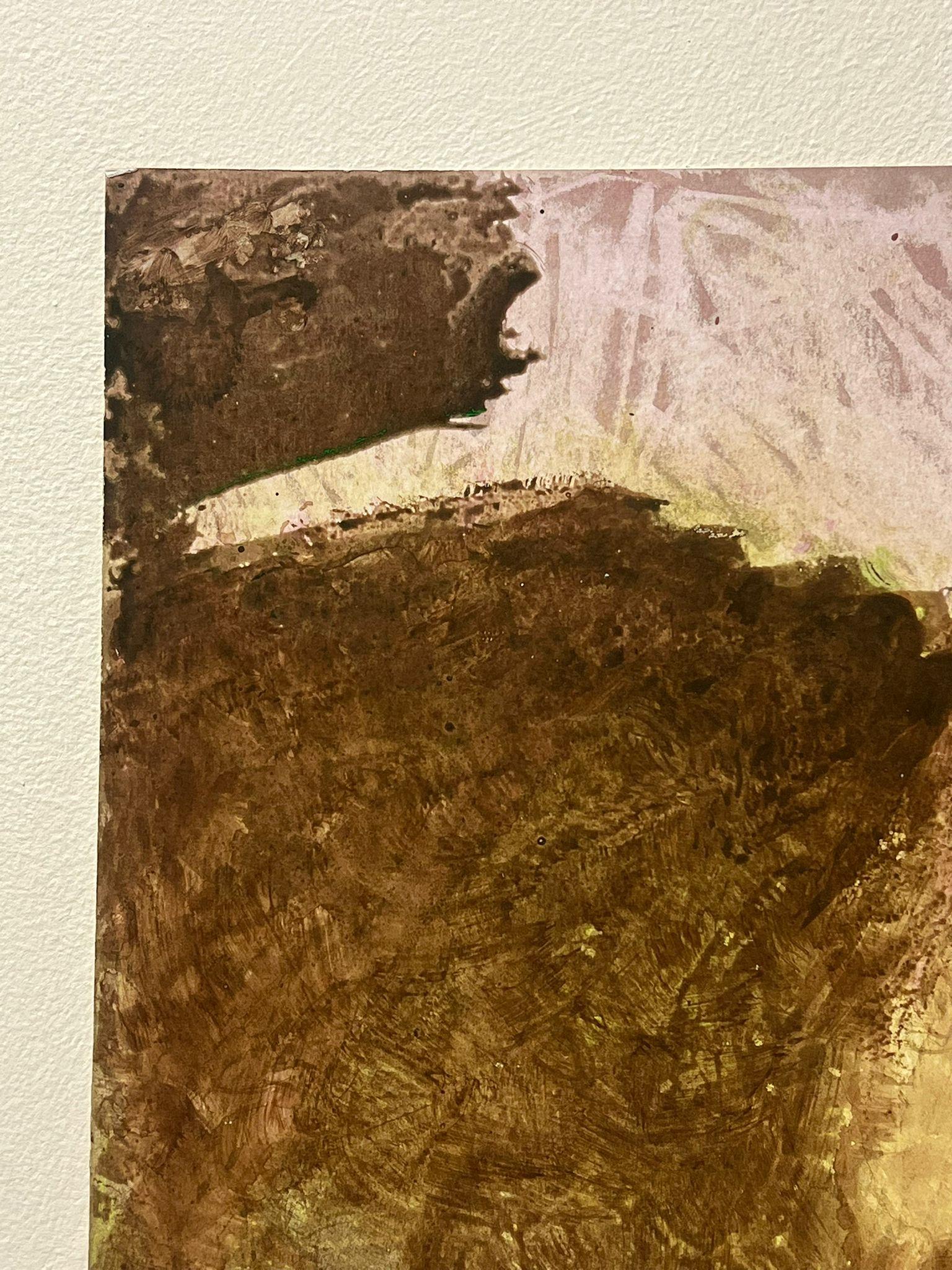 1970'S French Abstract Brown Earth Tones in Motion Painting For Sale 2