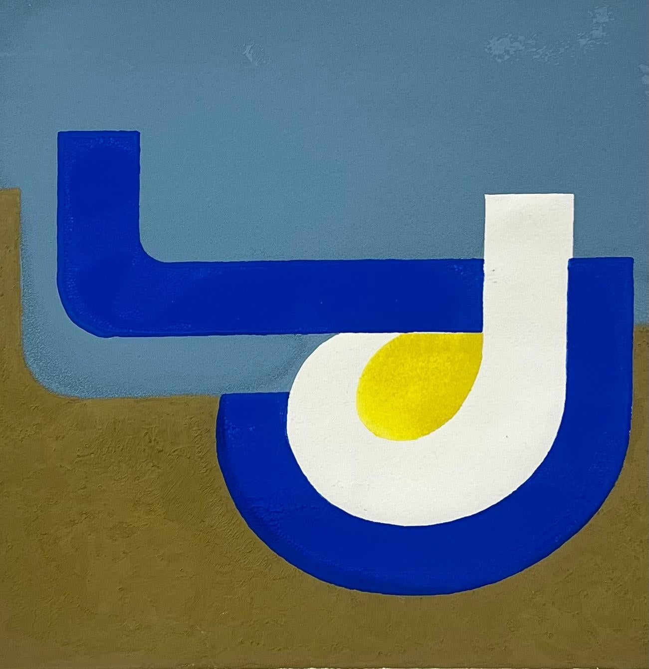 Abstract Painting Arlette Martin - Peinture abstraite française des années 1970 aux couleurs modernes et audacieuses