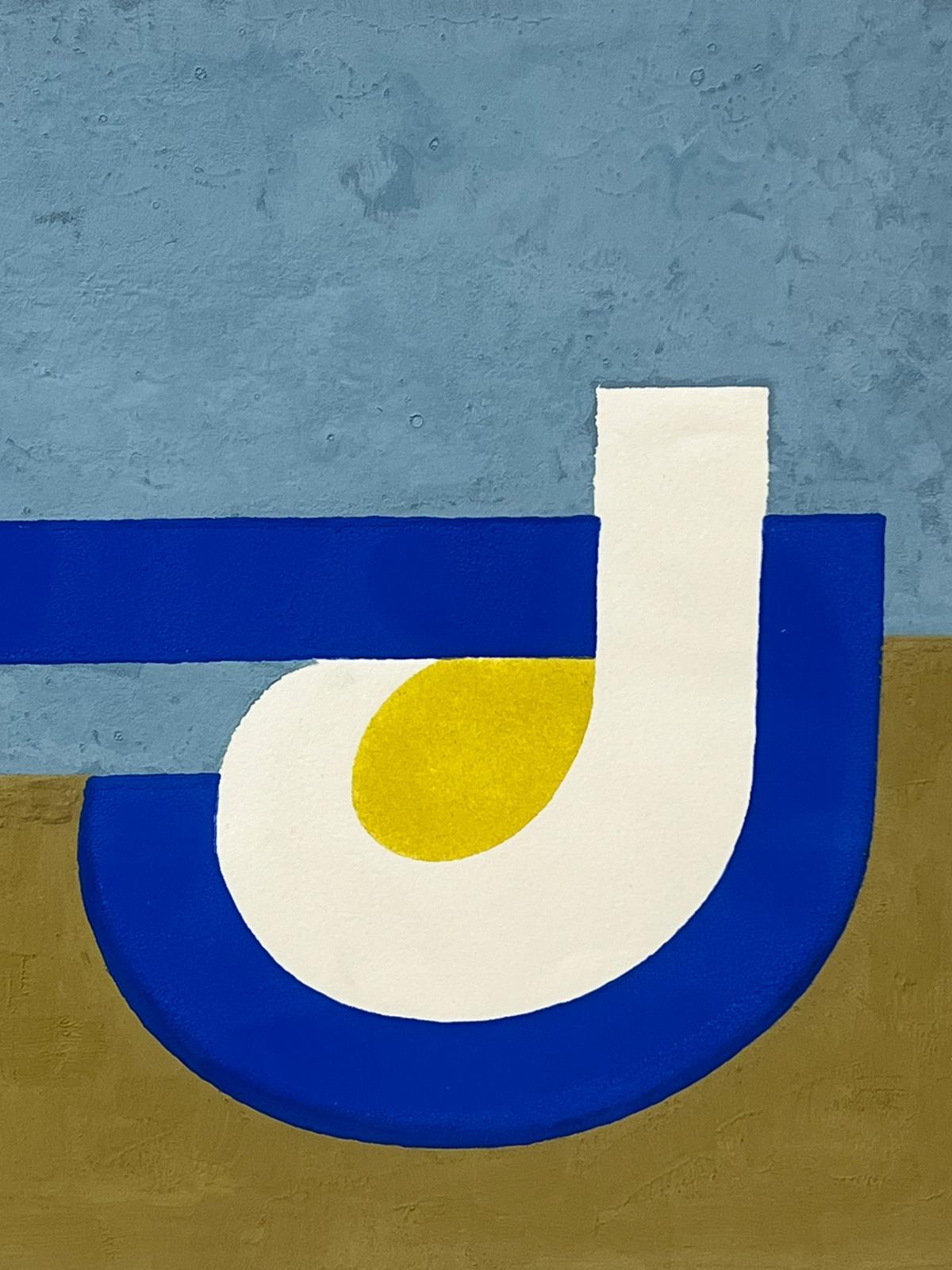 Pittura astratta geometrica francese degli anni '70, colori audaci e moderni in vendita 1