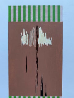 ARLETTE MARTIN (b.1924) 1980's FRENCH GEOMETRIC ABSTRACT PAINTING - SIGNED