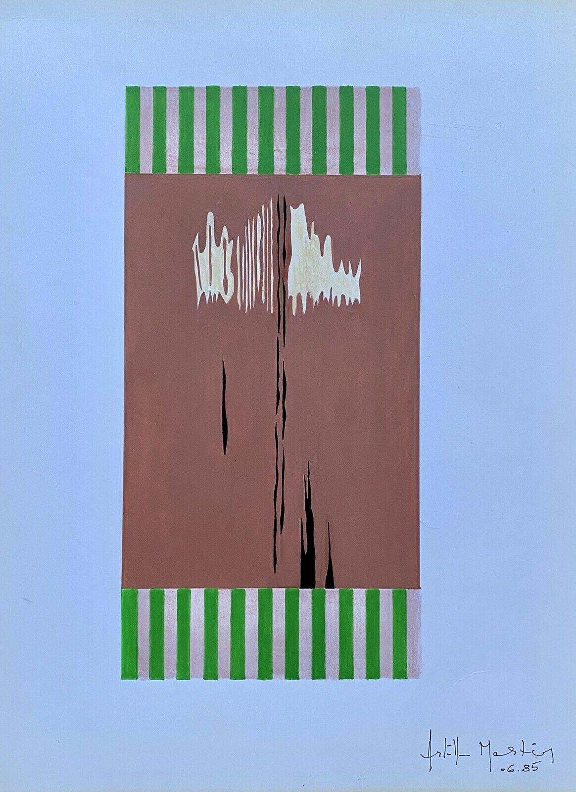 Abstract Painting di Arlette Martin - ARLETTE MARTIN (nato nel 1924) PITTURA GEOMETRICA ASSTRATTA FRANCESE DEL 1980 - FIRMATA