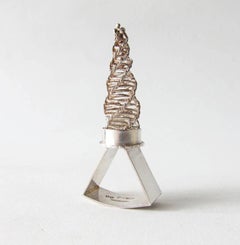 Arline Fisch Crocheted Sterling Silver California Modern Artisan Ring
