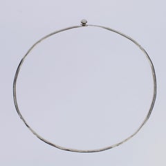 Arline Fisch Modernist Hammered Sterling Silver Choker or Collar Necklace