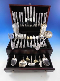 Arlington by Towle Sterling Silver Flatware Set for 12 Service 93 Pcs Floral