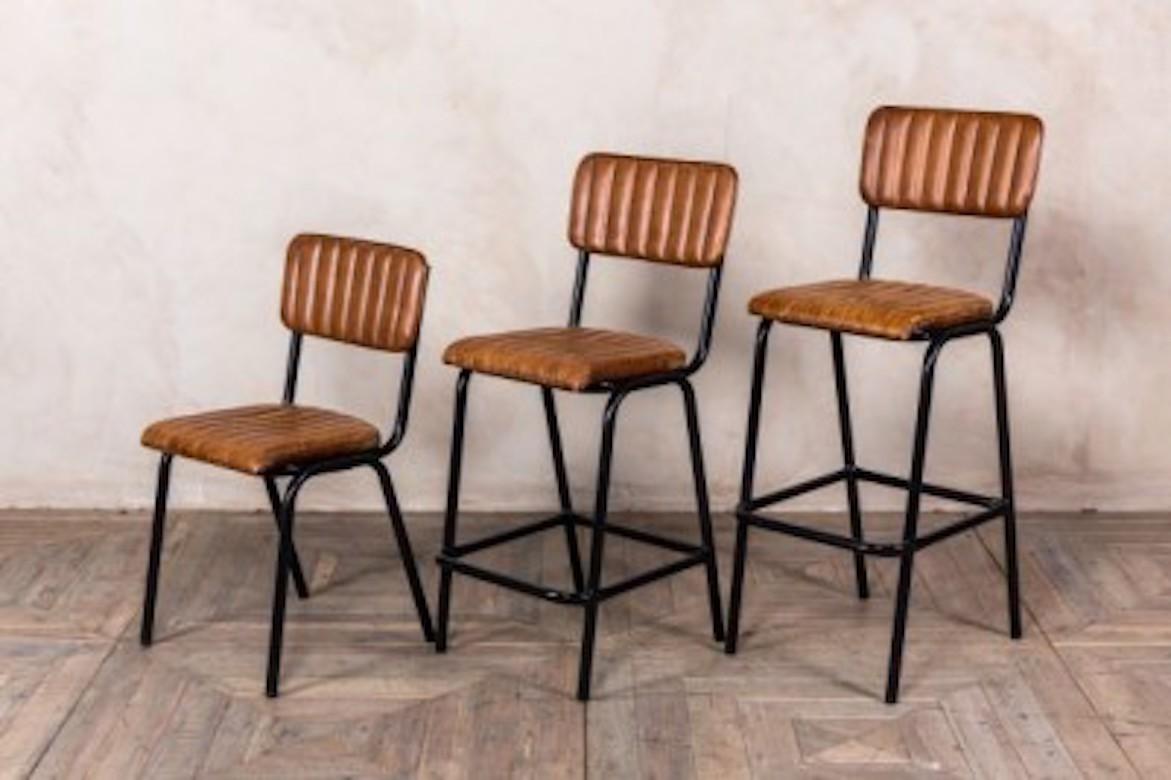 Arlington Leather Breakfast Bar Stools, 20th Century In Excellent Condition For Sale In London, GB