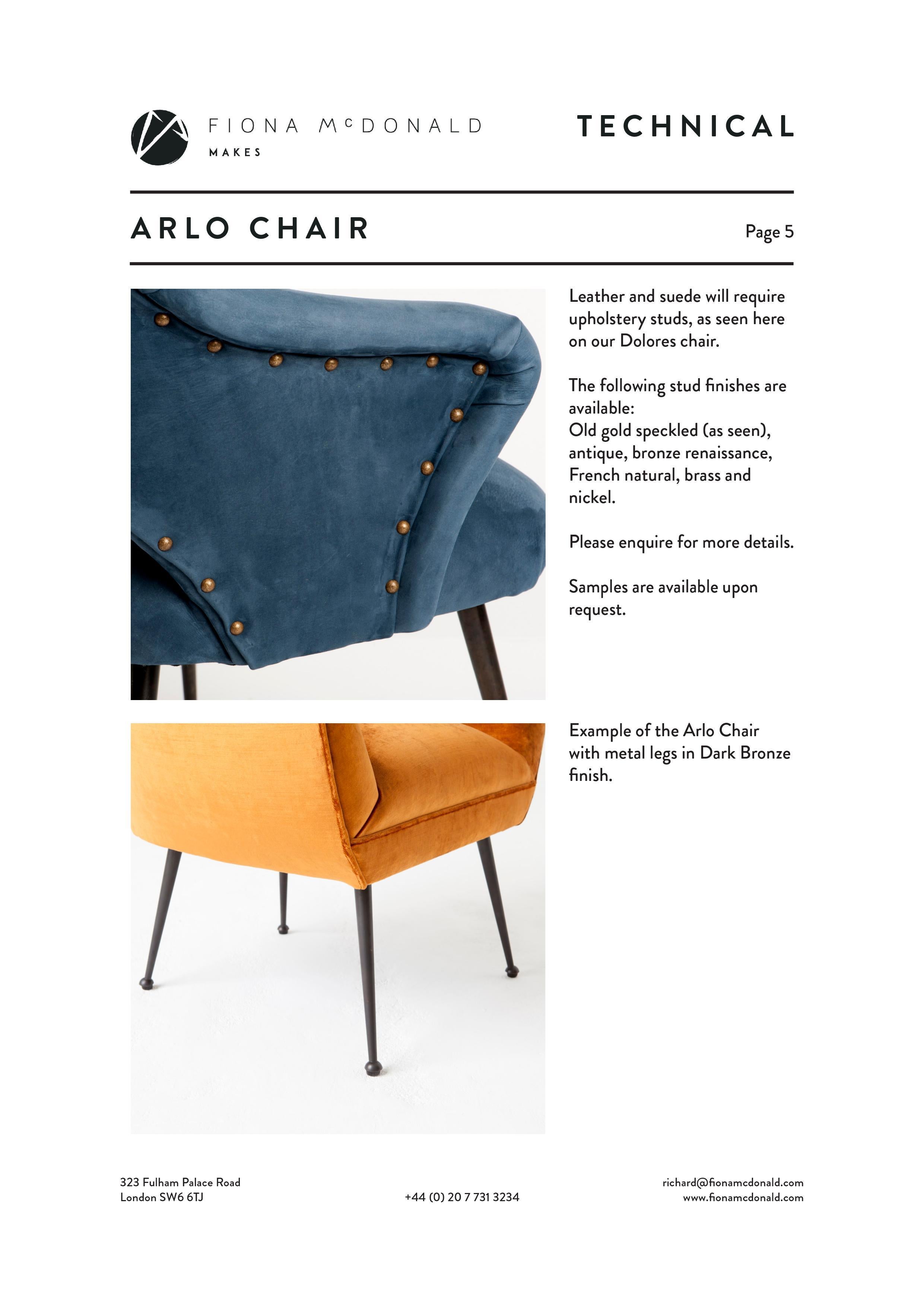 Arlo Chair - Bespoke - Made with your Fabric For Sale 5