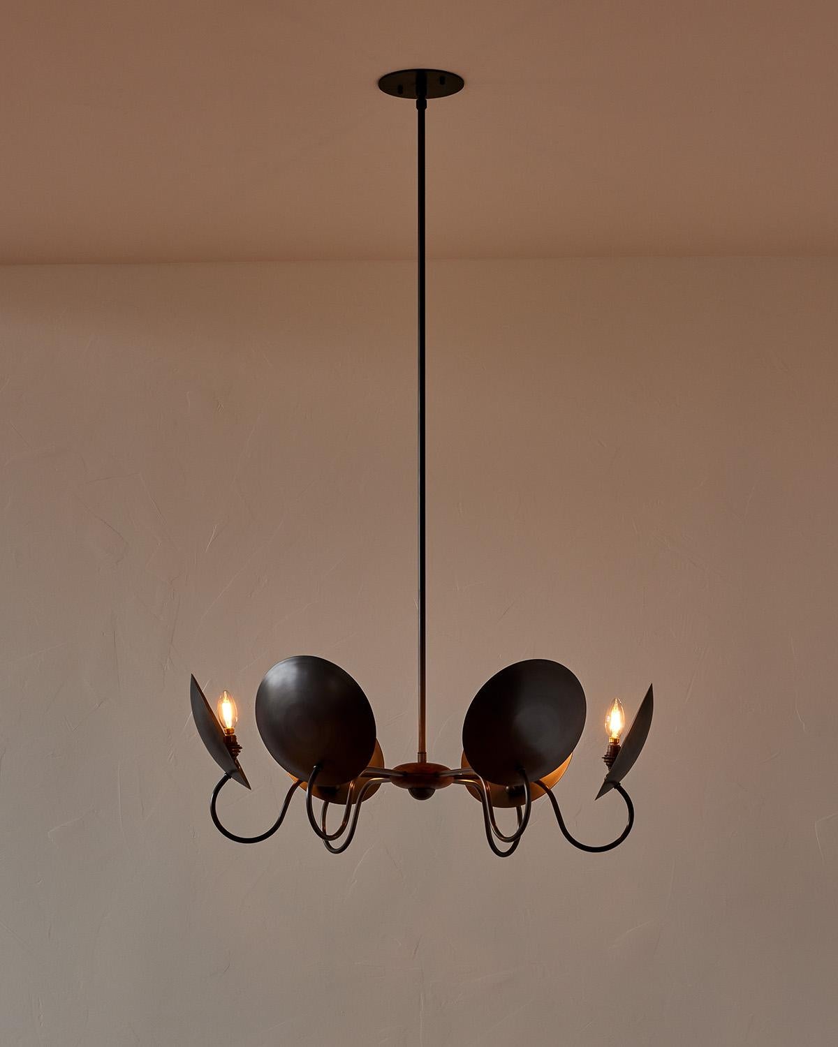 American Arlo Chandelier - Six Arms - Oil Rubbed Brass and Bronze For Sale