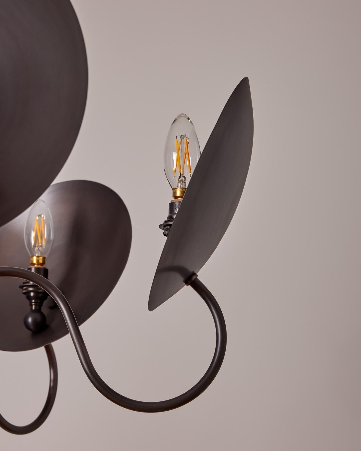 Hand-Crafted Arlo Chandelier - Six Arms - Oil Rubbed Brass and Bronze For Sale