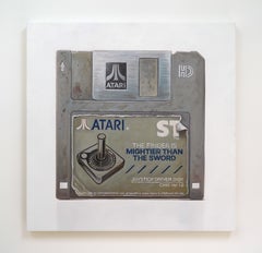 Arlo Sinclair - Atari CX40: Joystick Driver Disk - 3,5" Grau, Gemälde 2024