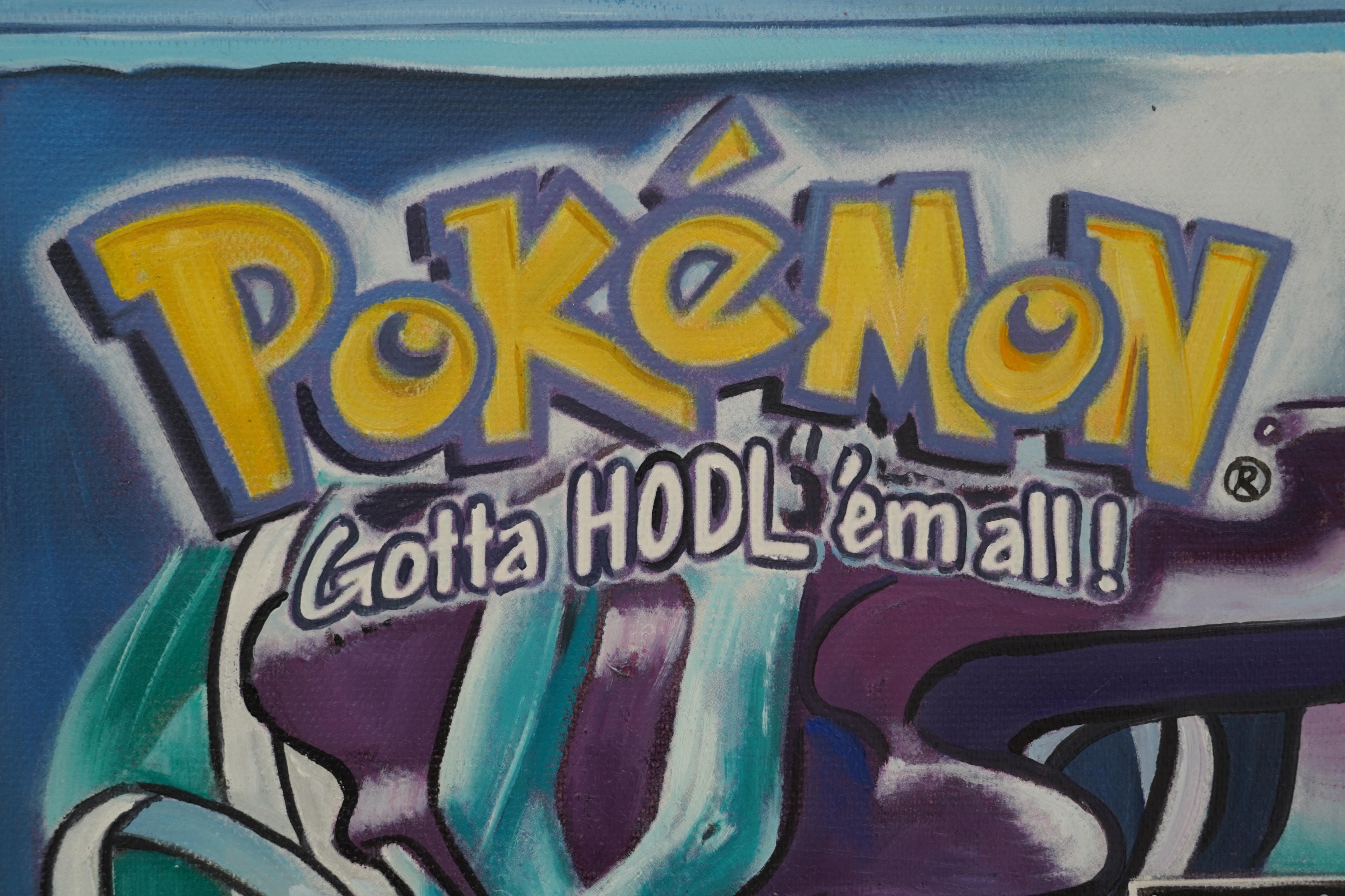 Arlo Sinclair - Pokemon HODL: Game Boy (Kristall), Gemälde 2024 im Angebot 2