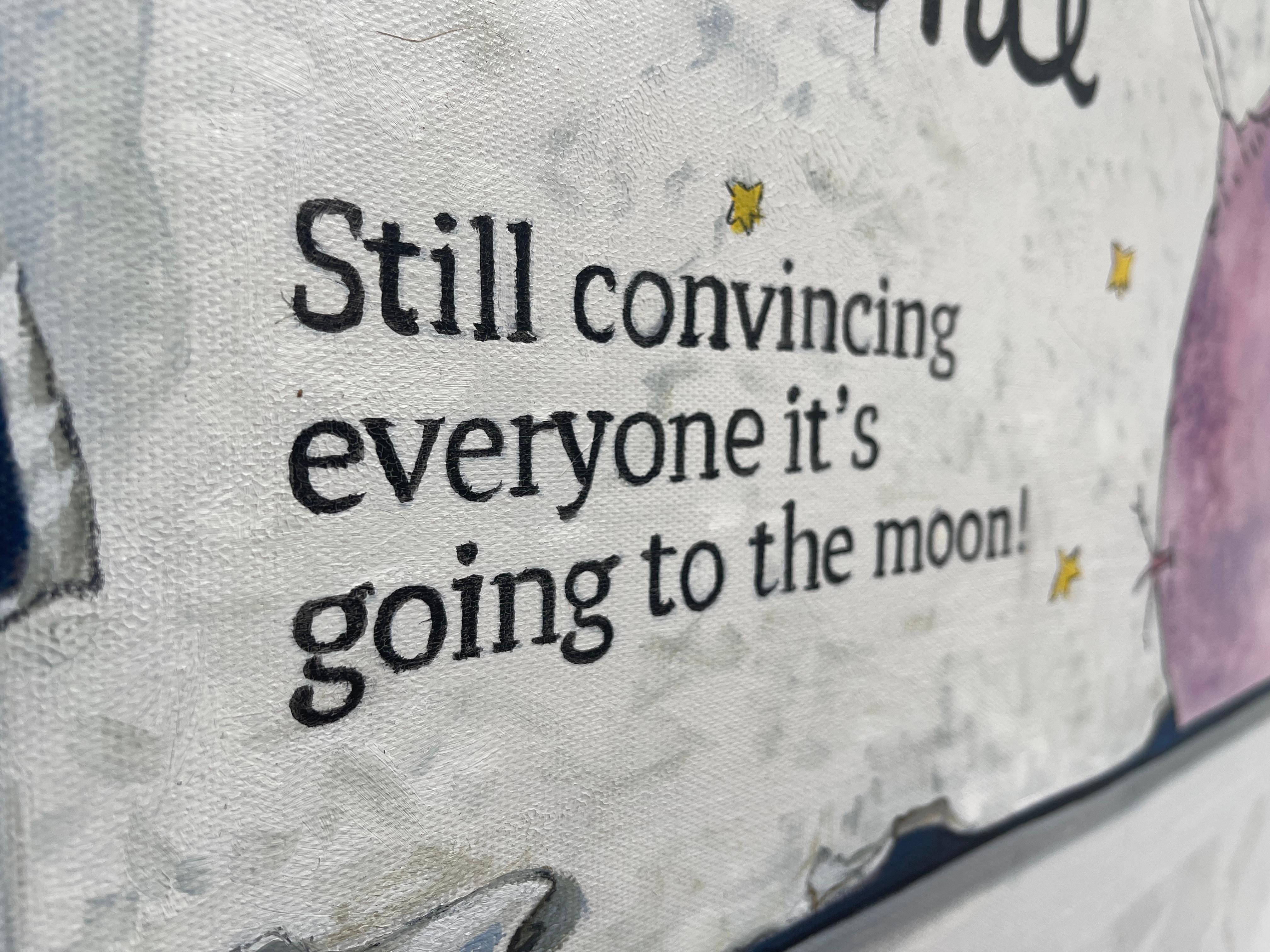 Arlo Sinclair - Il Principe dell'Ondulazione: Verso la Luna, Pittura 2022 3