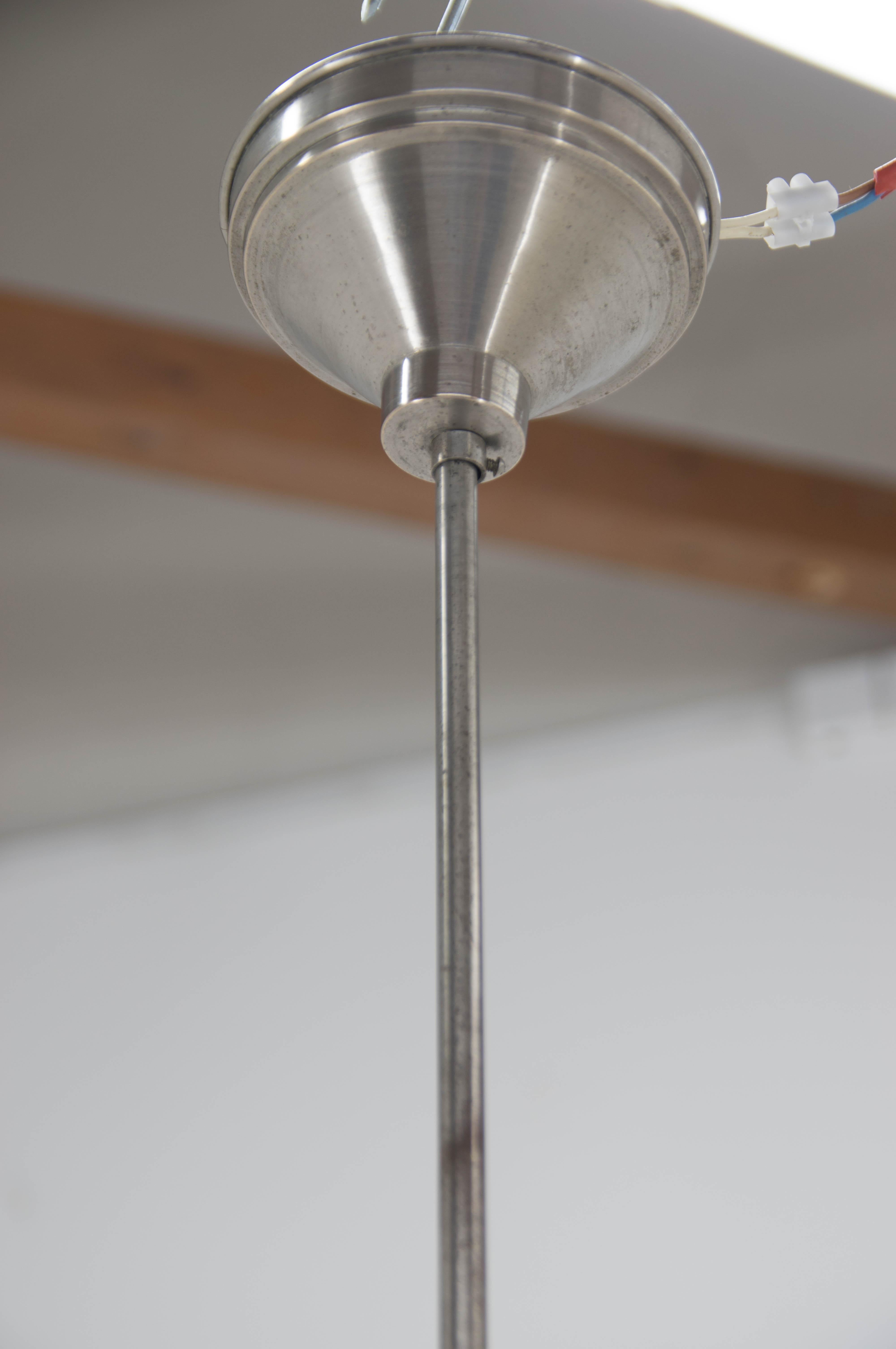 Arlt Deco Opaline Glass Pendant, 1930s 1