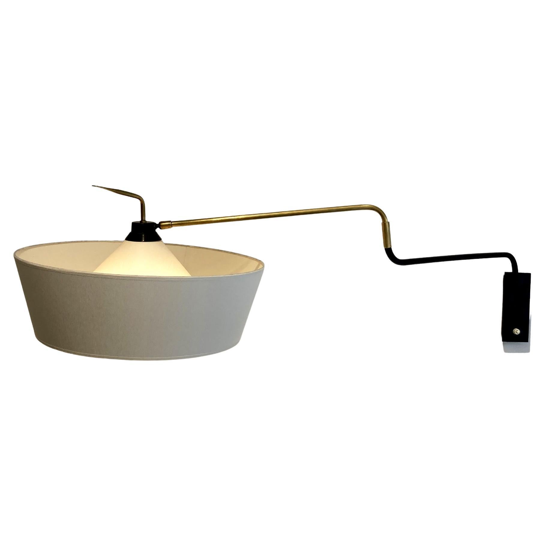 Arlus Articulating Brass Wall Light France 1950