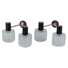 Arlus, France, a Pair of Double Designer Wall Lamps, Late 20th Century