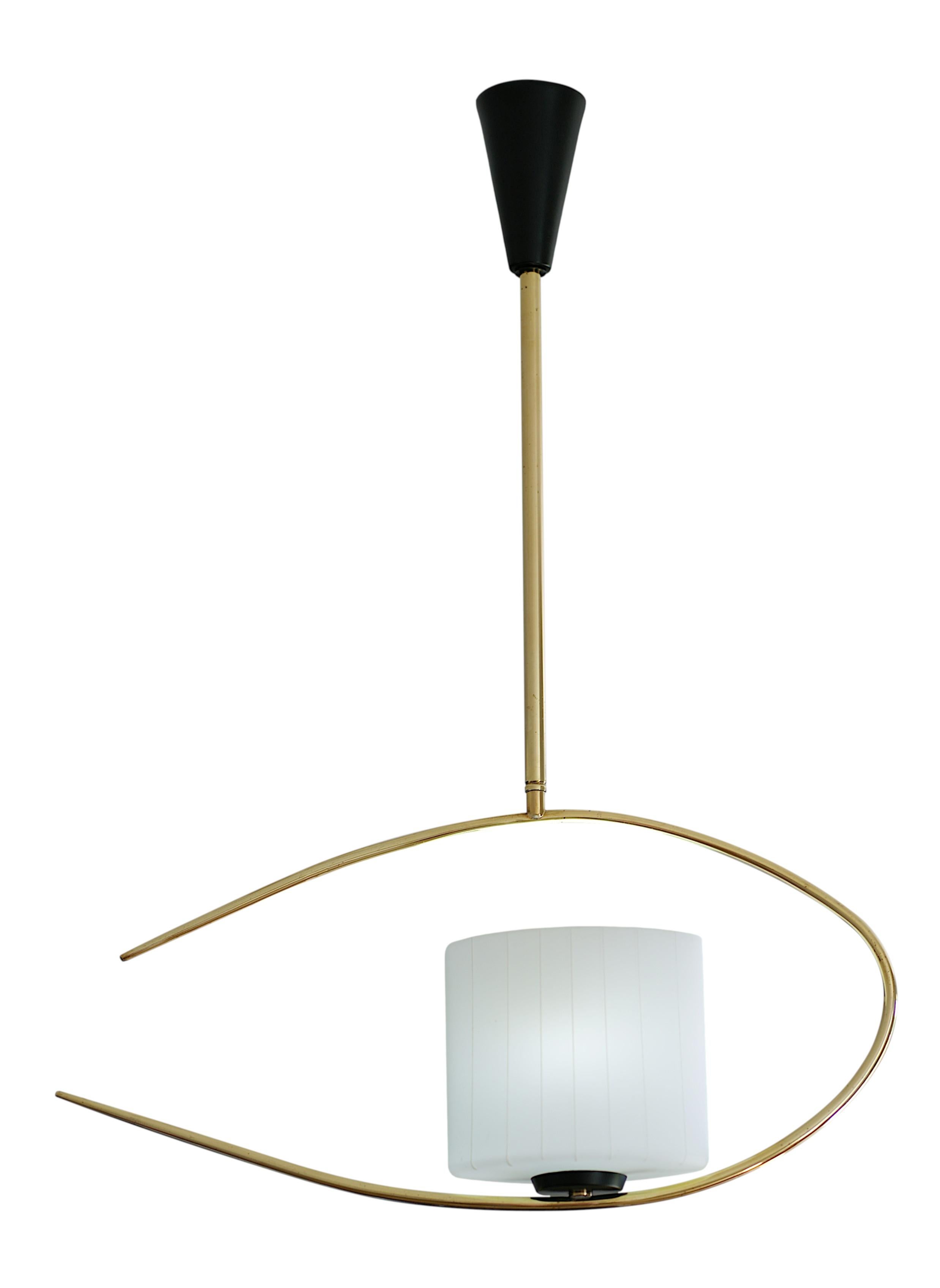 Mid-Century Modern ARLUS French Mid-century Pendant Chandelier, 1950s For Sale