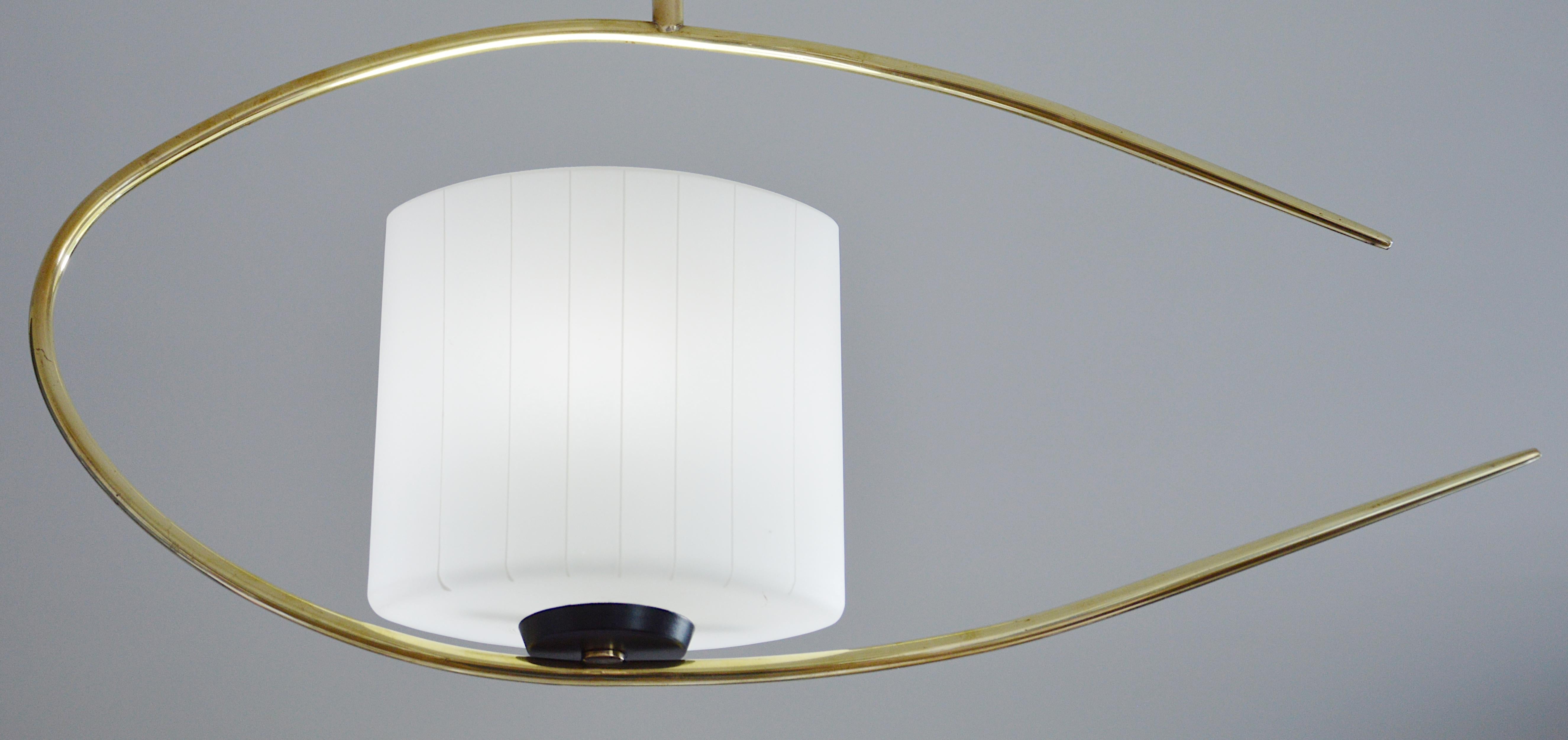 ARLUS French Mid-century Pendant Chandelier, 1950s In Good Condition For Sale In Saint-Amans-des-Cots, FR