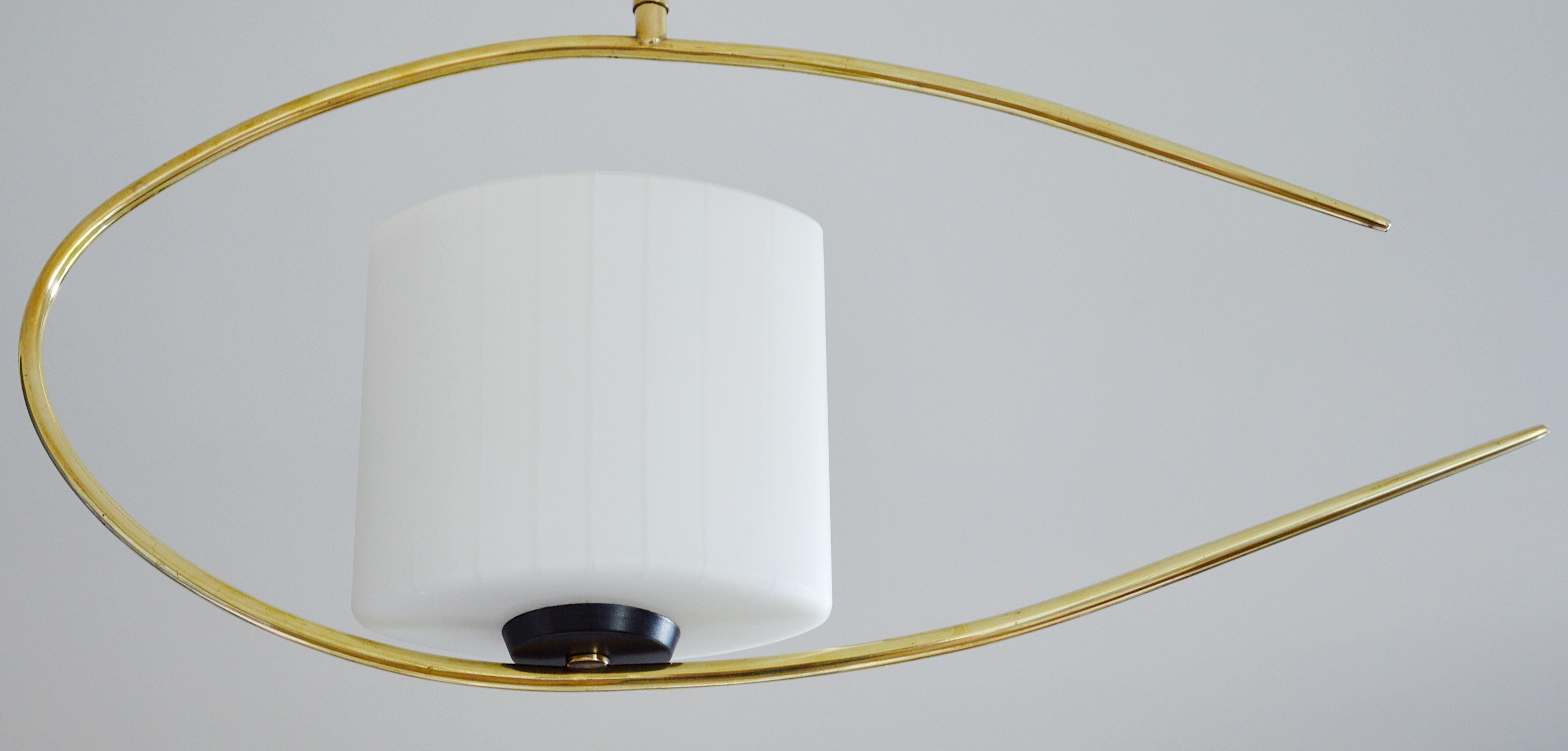 Mid-20th Century ARLUS French Mid-century Pendant Chandelier, 1950s For Sale