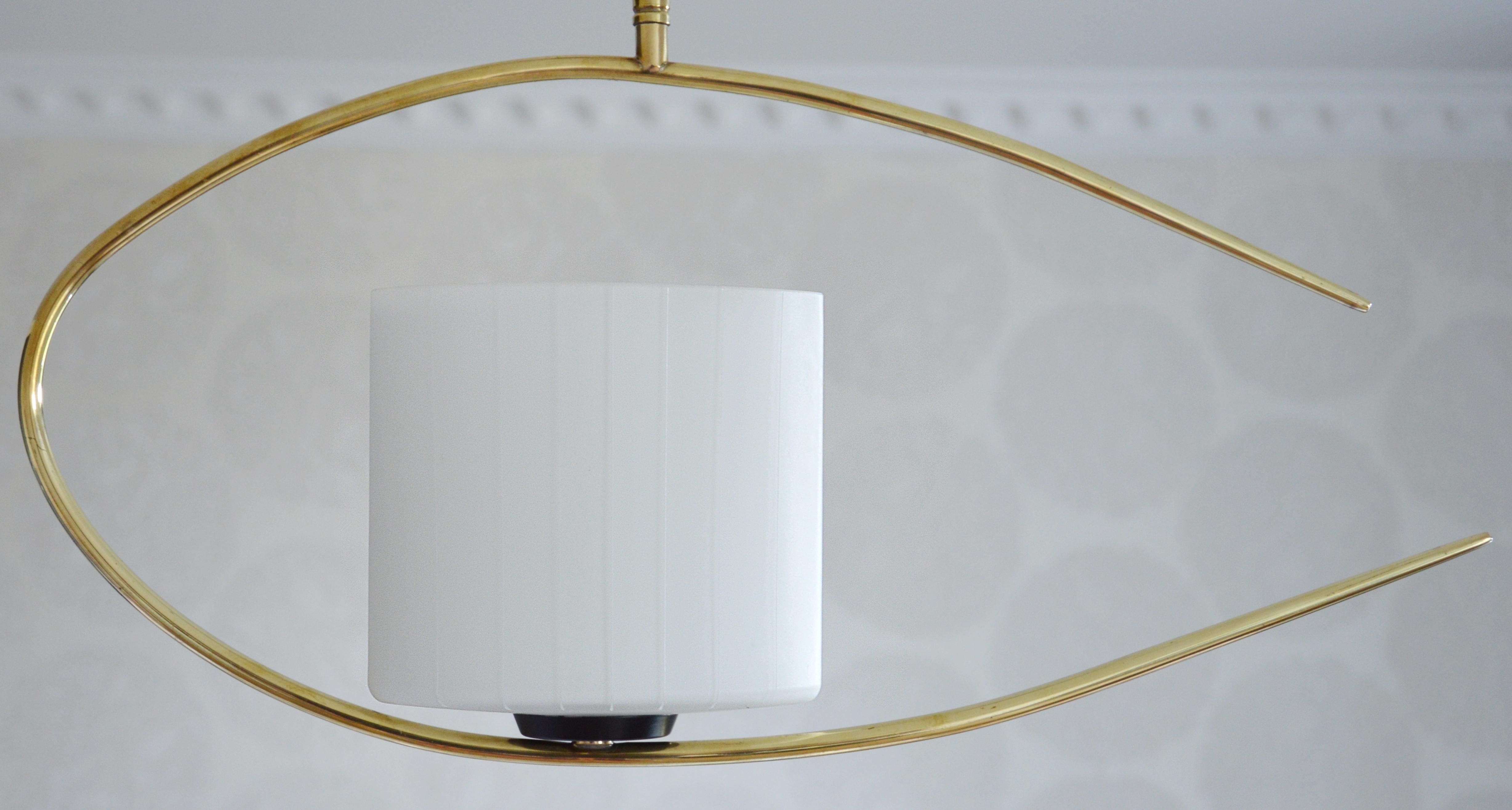 Metal ARLUS French Mid-century Pendant Chandelier, 1950s For Sale