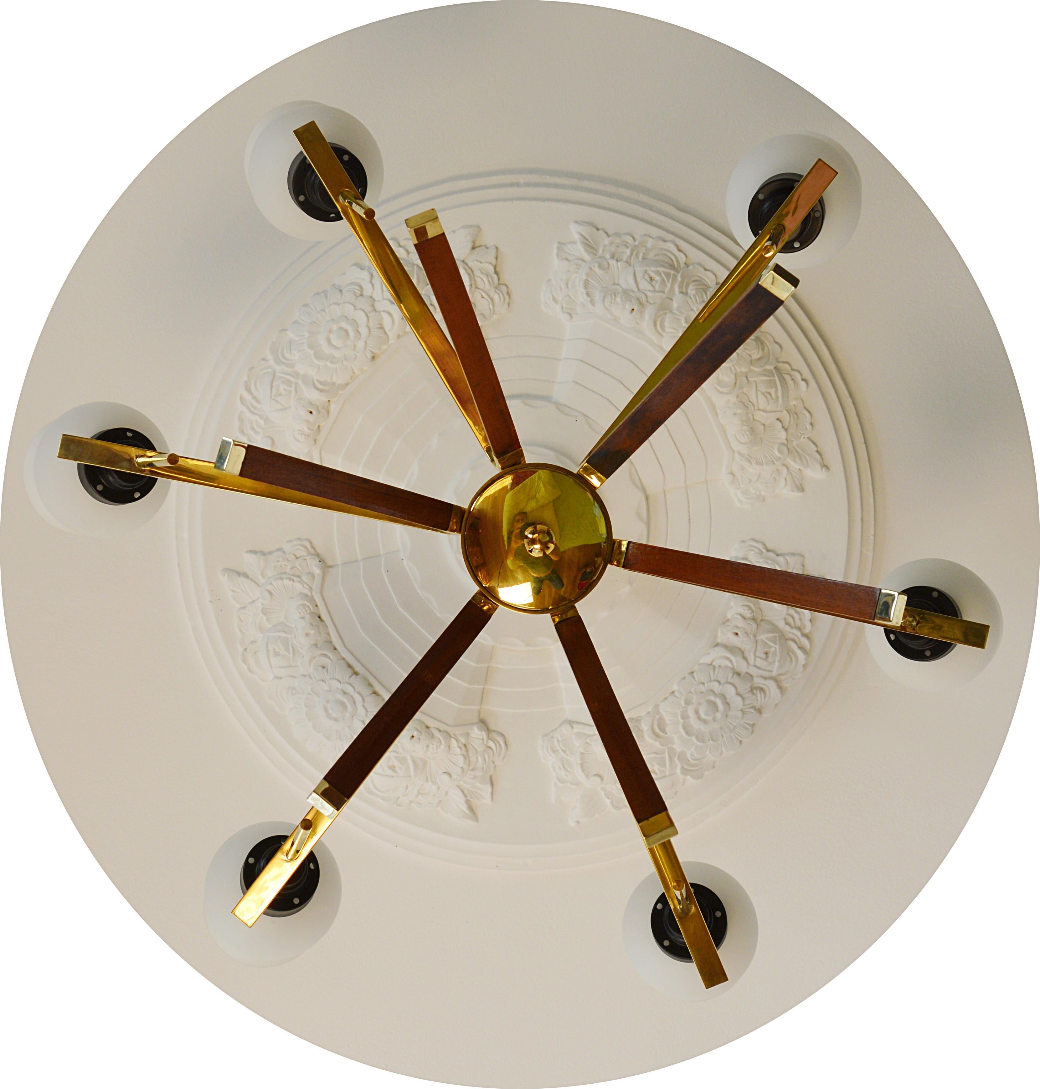 Mid-Century Modern Arlus French Midcentury Chandelier, 1960s For Sale