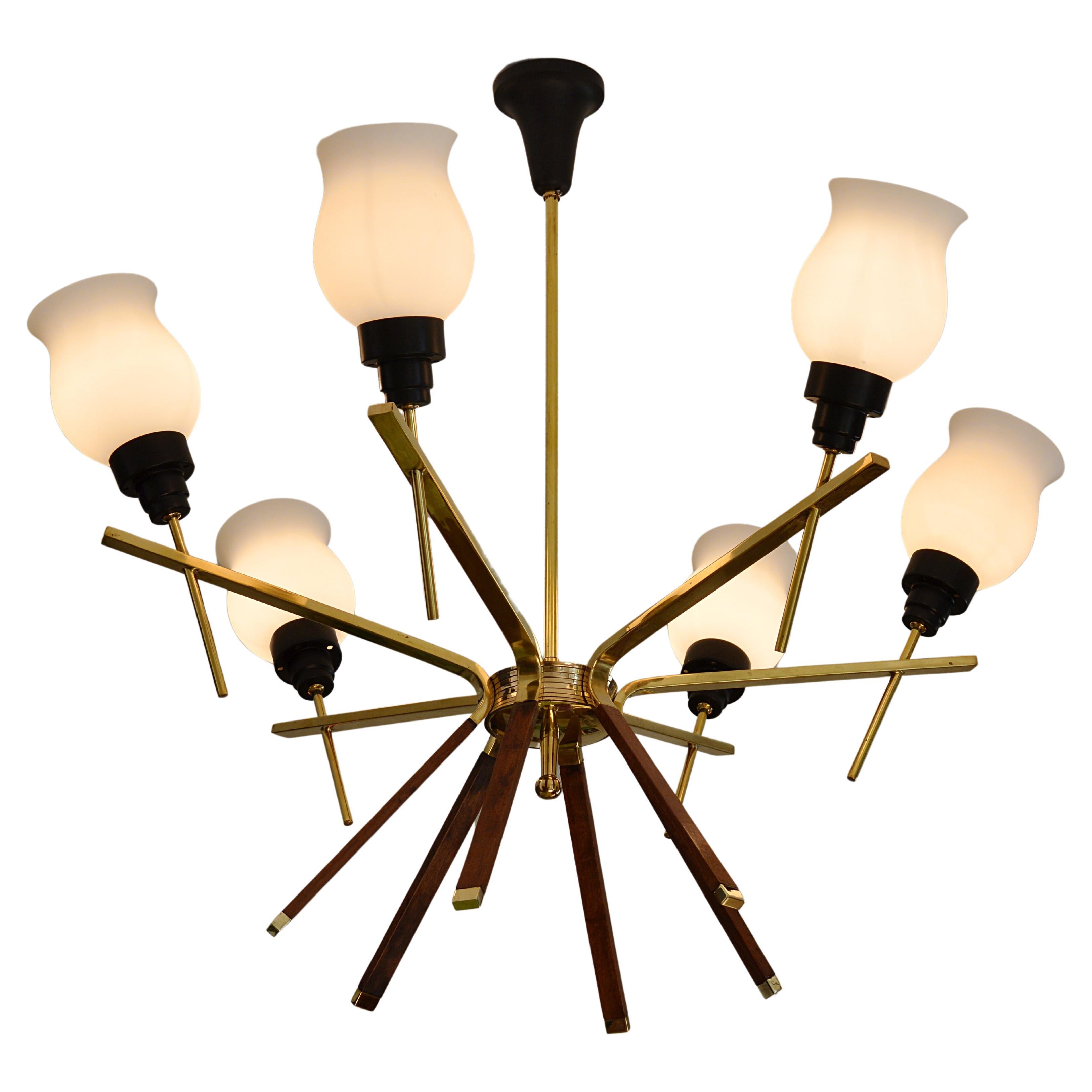 Arlus French Midcentury Chandelier, 1960s For Sale