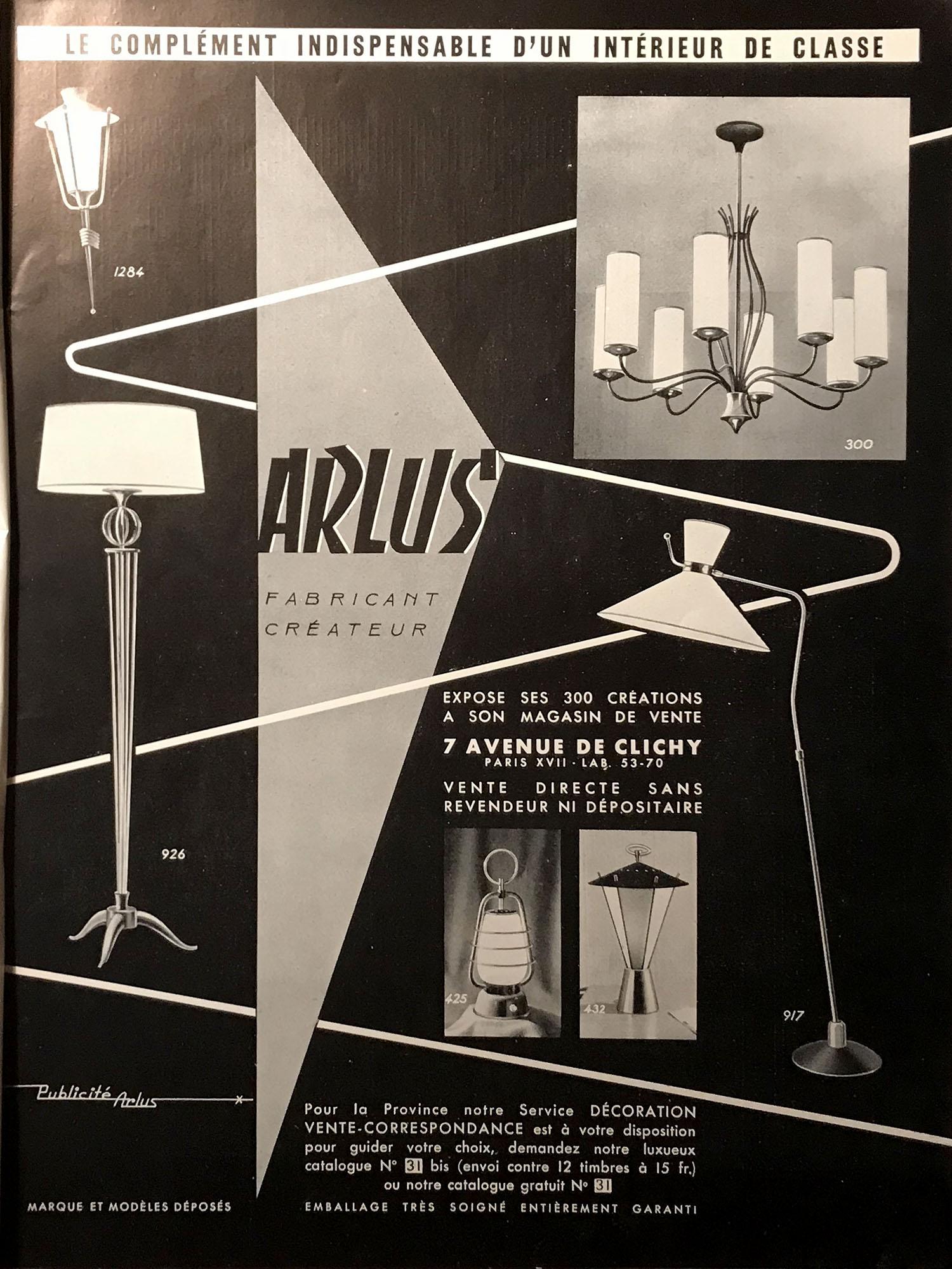 Arlus, Large Telescopic Wall Lamp, France, 1950 2