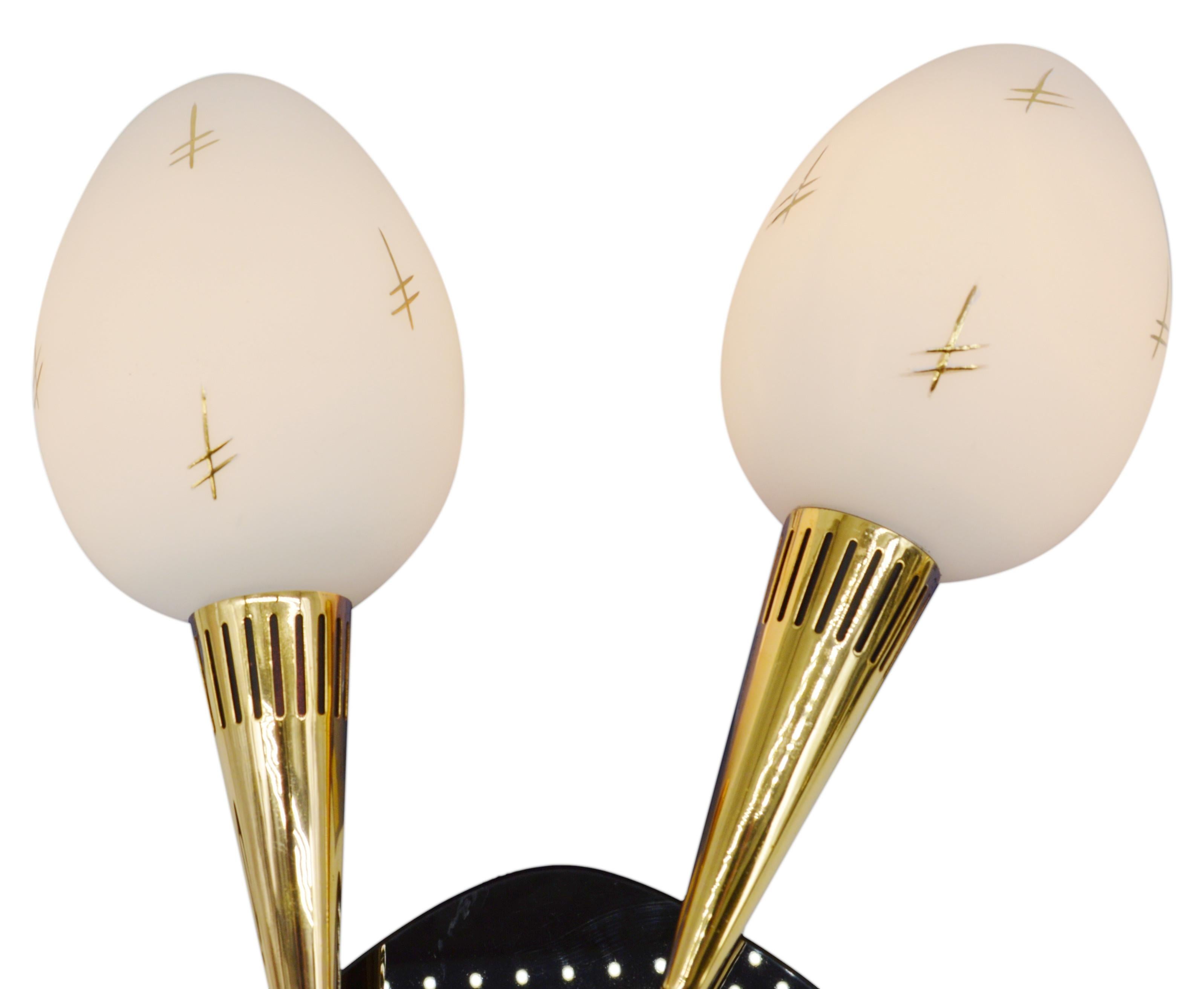 Mid-Century moderno ARLUS Pair of Mid-century Double Wall Sconces 1950s in vendita