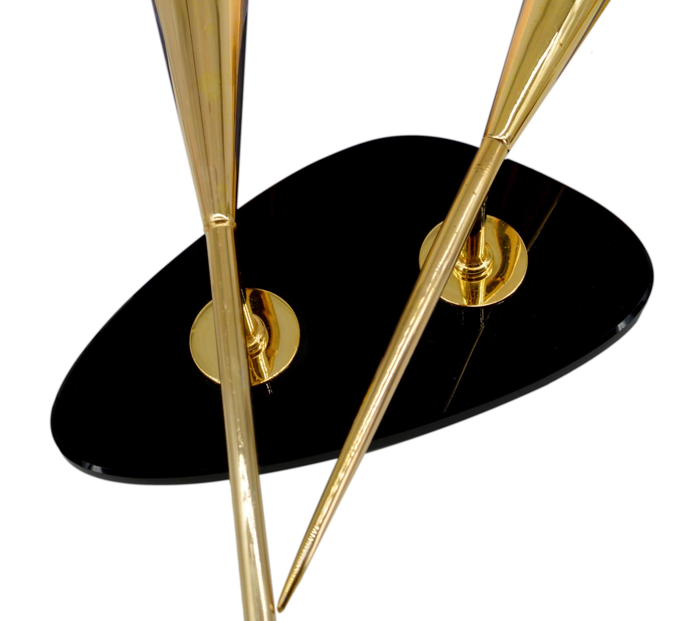 Metà XX secolo ARLUS Pair of Mid-century Double Wall Sconces 1950s in vendita