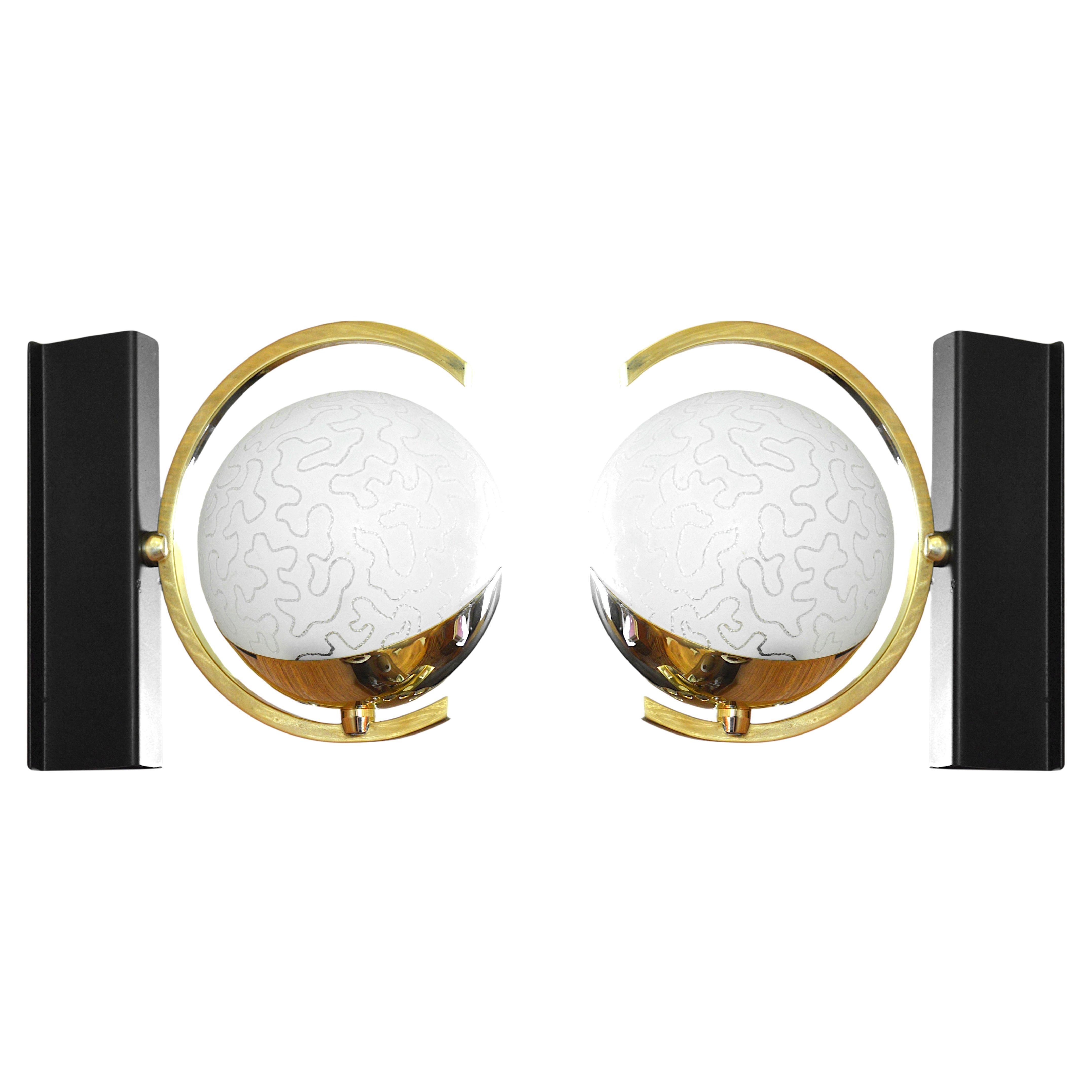 Arlus Rare Pair of Mid-Century Wall Sconces, 1950s