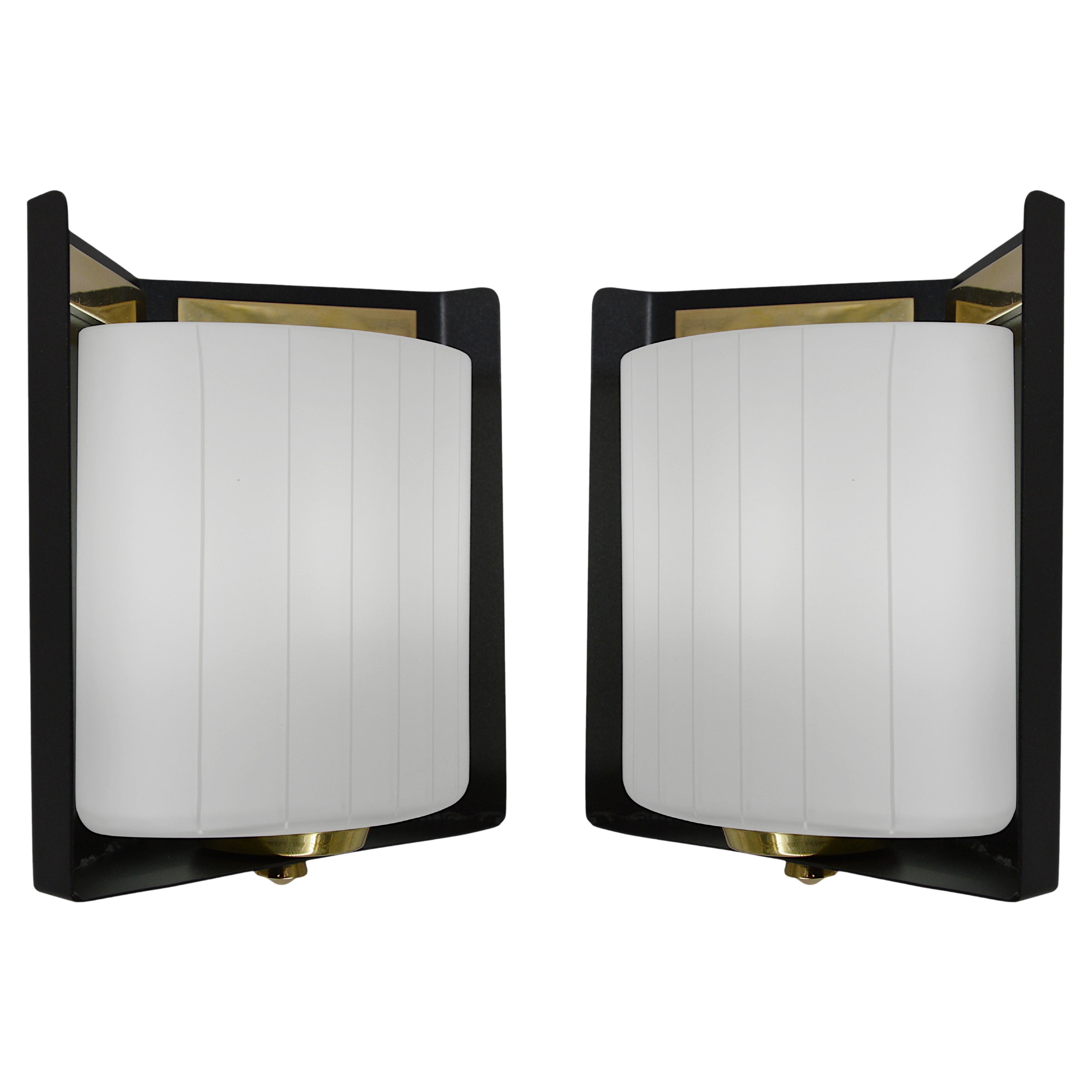 Arlus Rare Pair of Mid-Century Wall Sconces, 1950s