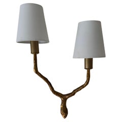 Arlus single gilded metal two armed branch wall light