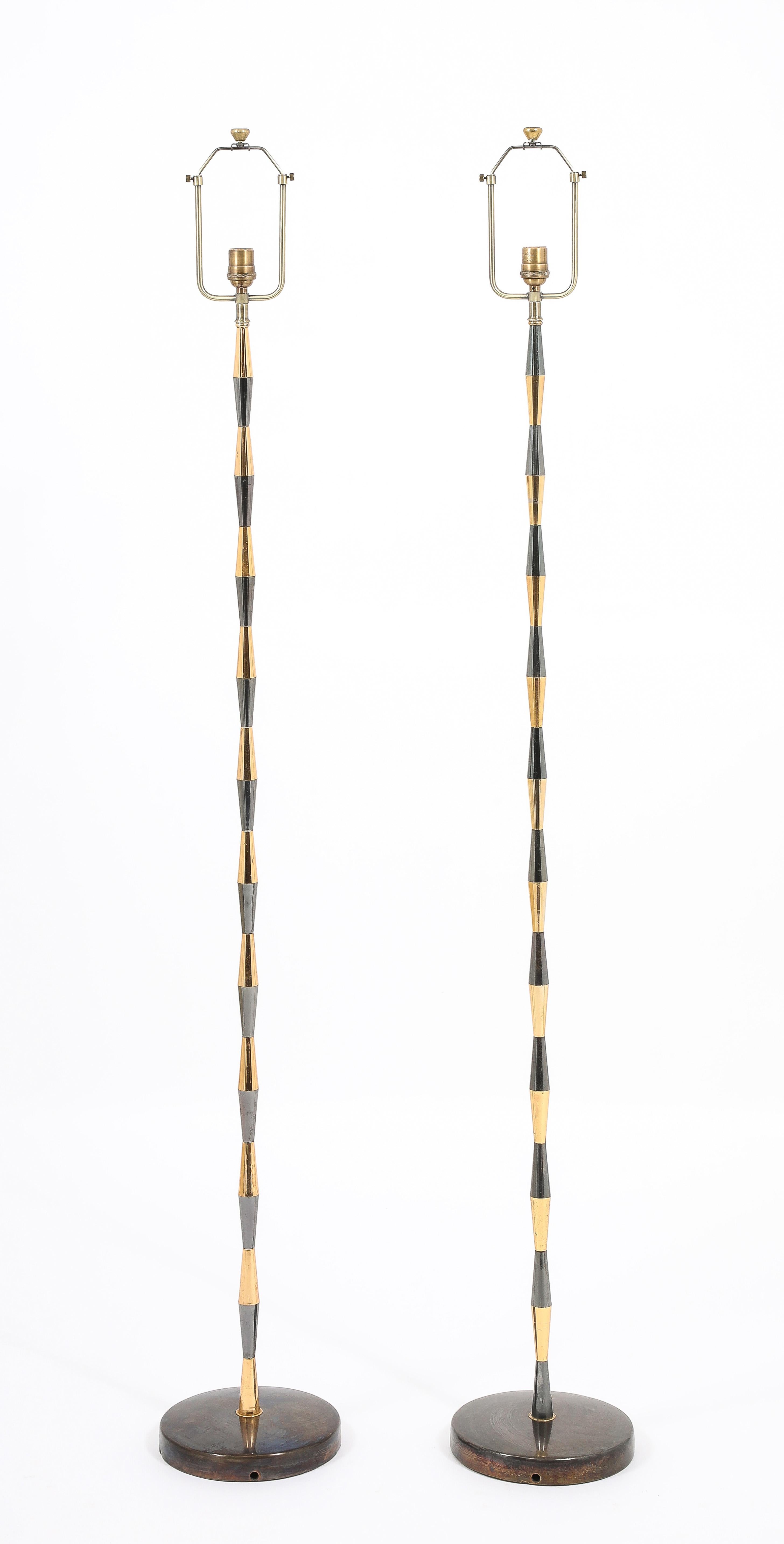 Arlus Two-Tone Floor Lamps, France 1950's For Sale 3