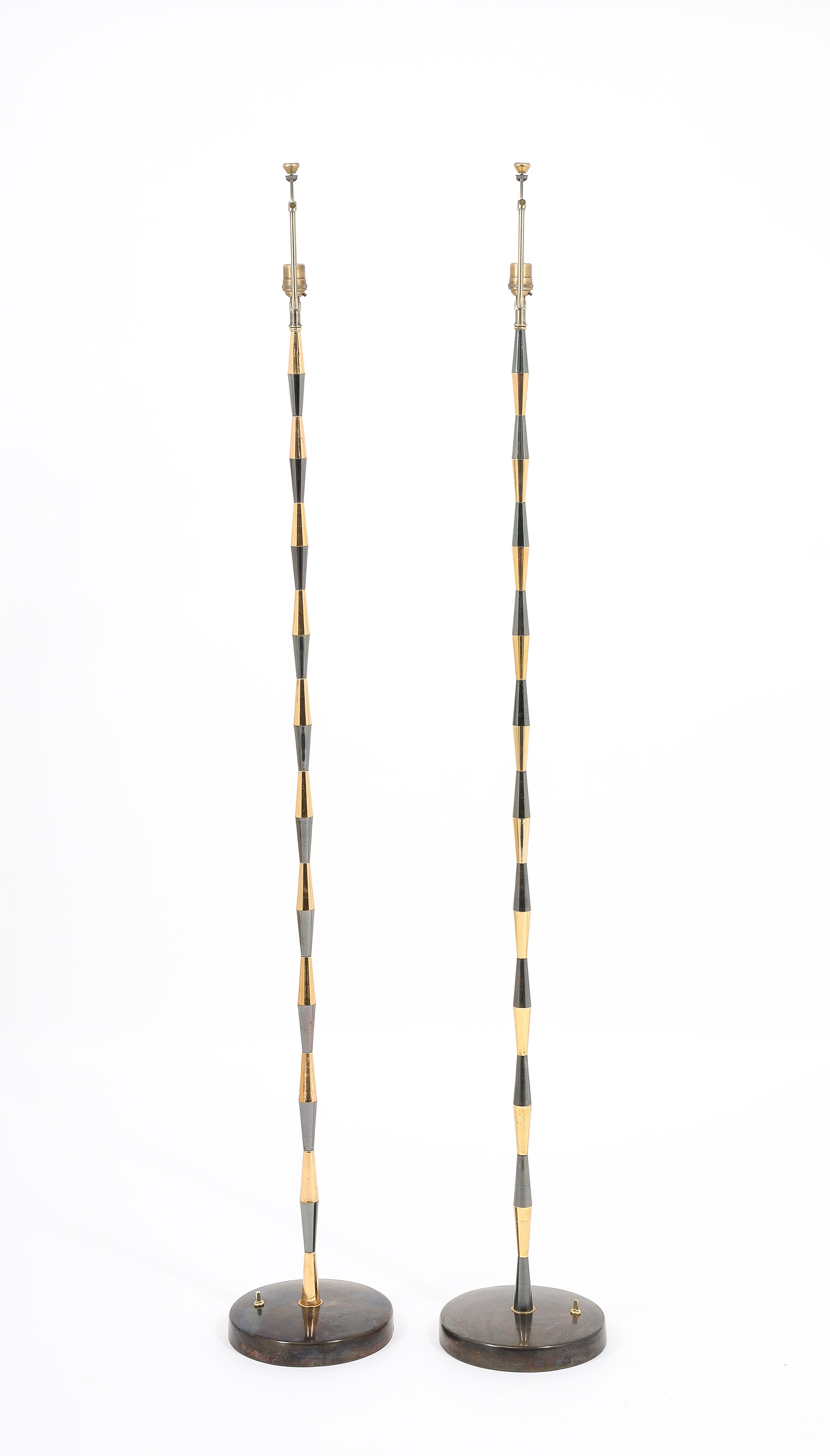 Arlus Two-Tone Floor Lamps, France 1950's For Sale 5