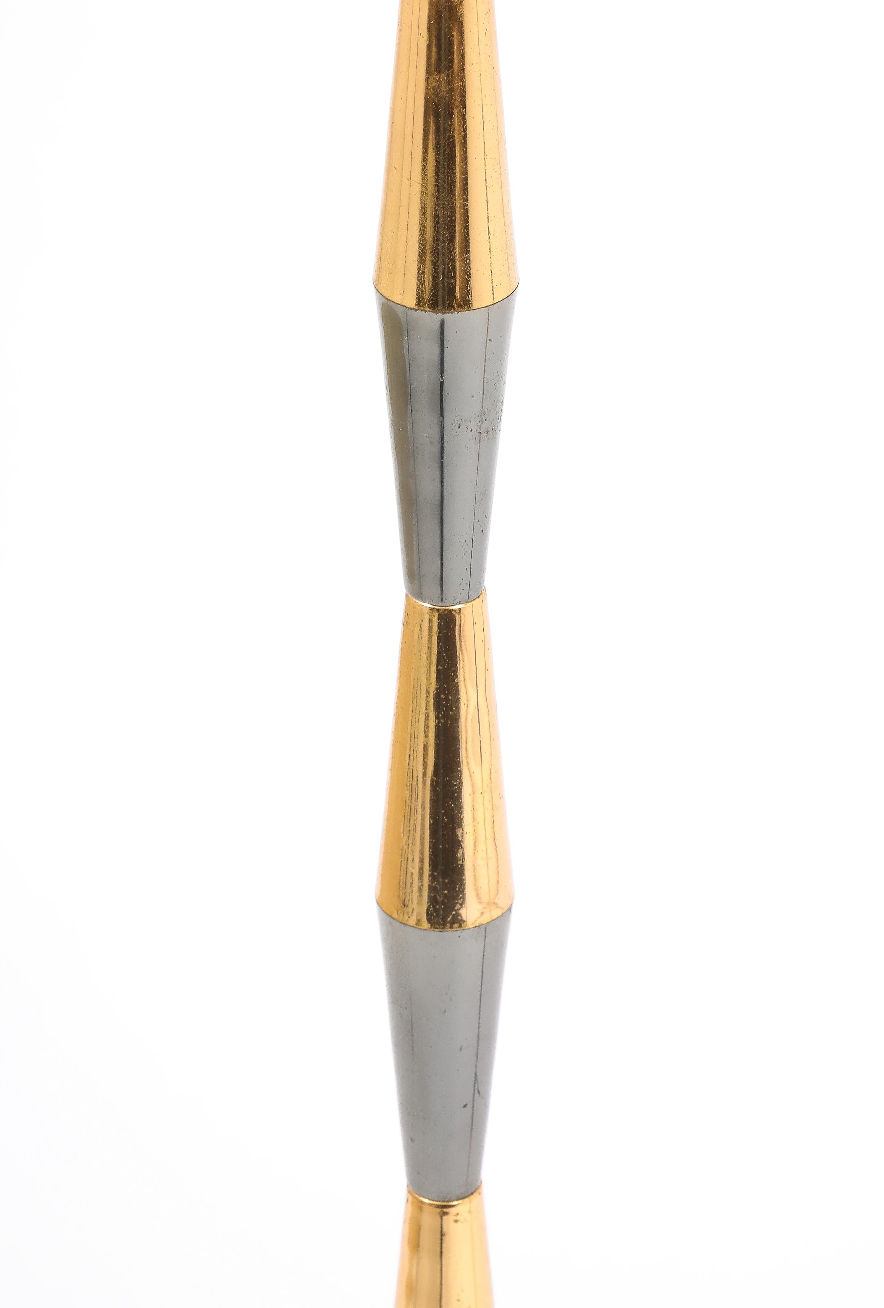 Bronze Arlus Two-Tone Floor Lamps, France 1950's For Sale