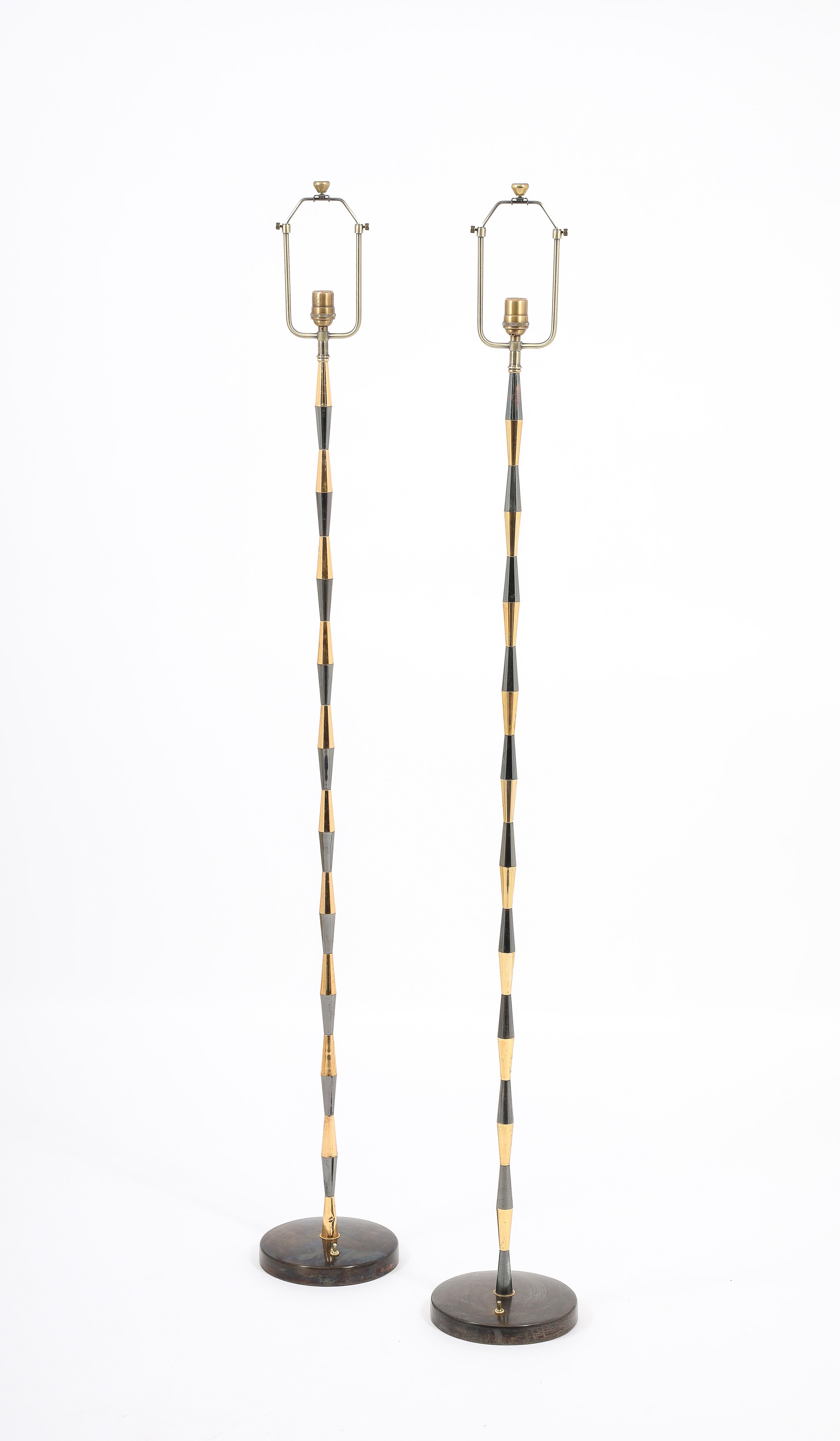 Arlus Two-Tone Floor Lamps, France 1950's For Sale 1