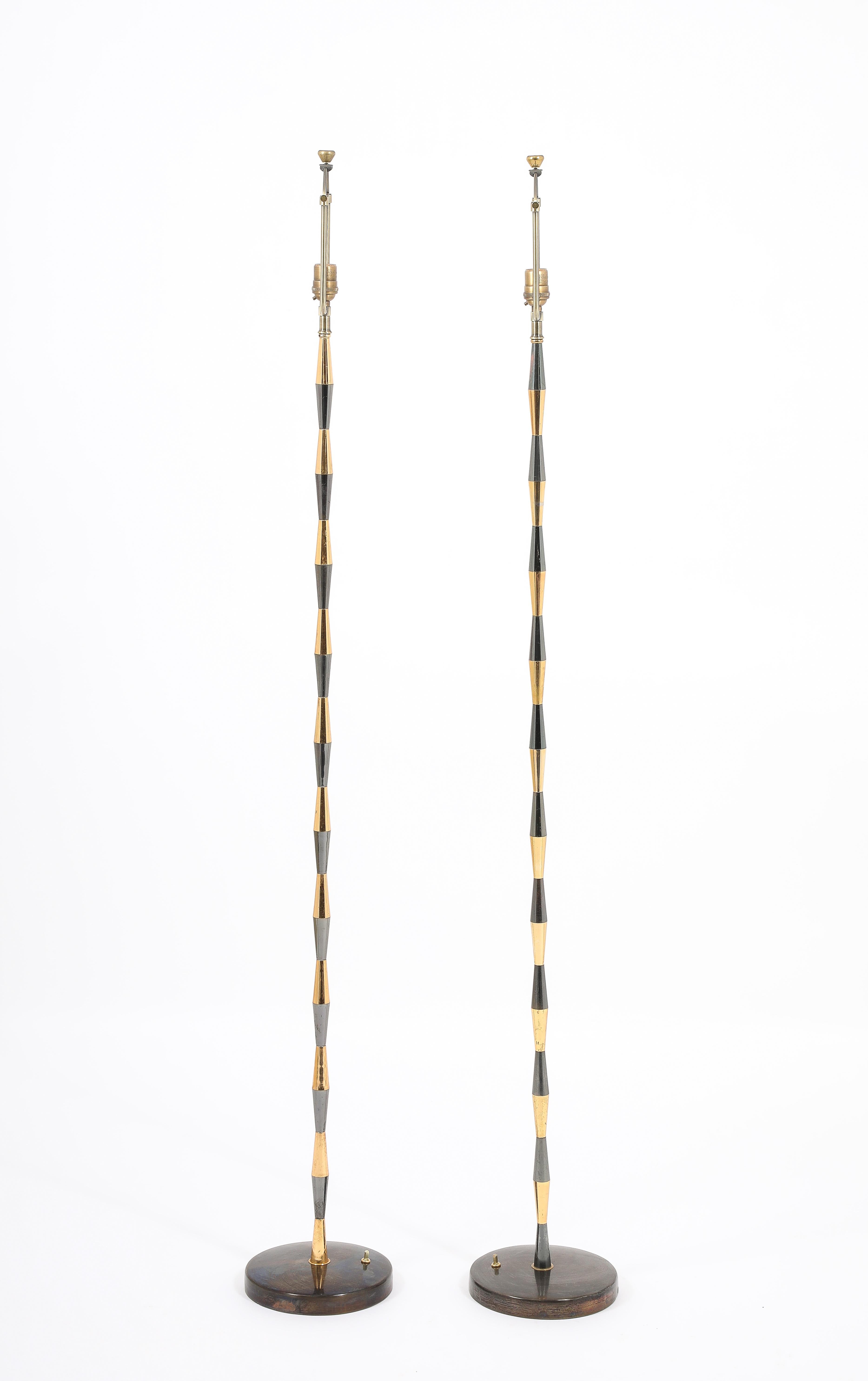 Arlus Two-Tone Floor Lamps, France 1950's For Sale 2