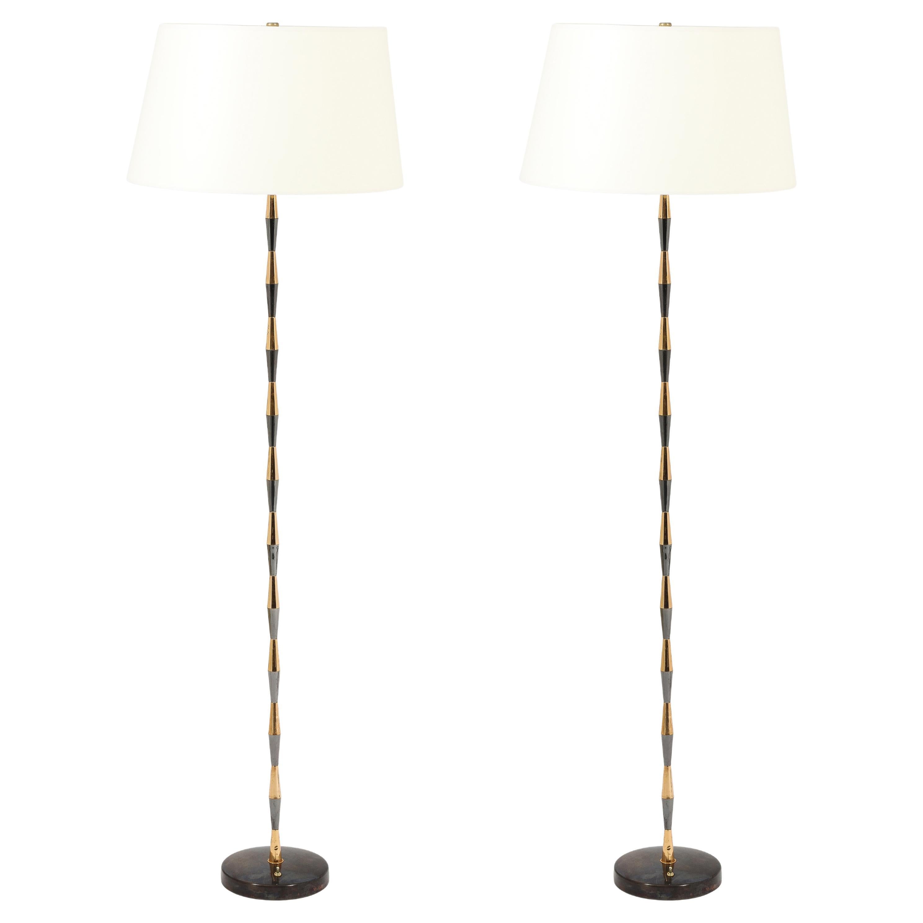 Arlus Two-Tone Floor Lamps, France 1950's