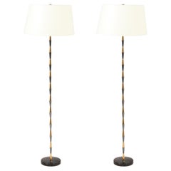 Arlus Two-Tone Floor Lamps, France 1950's