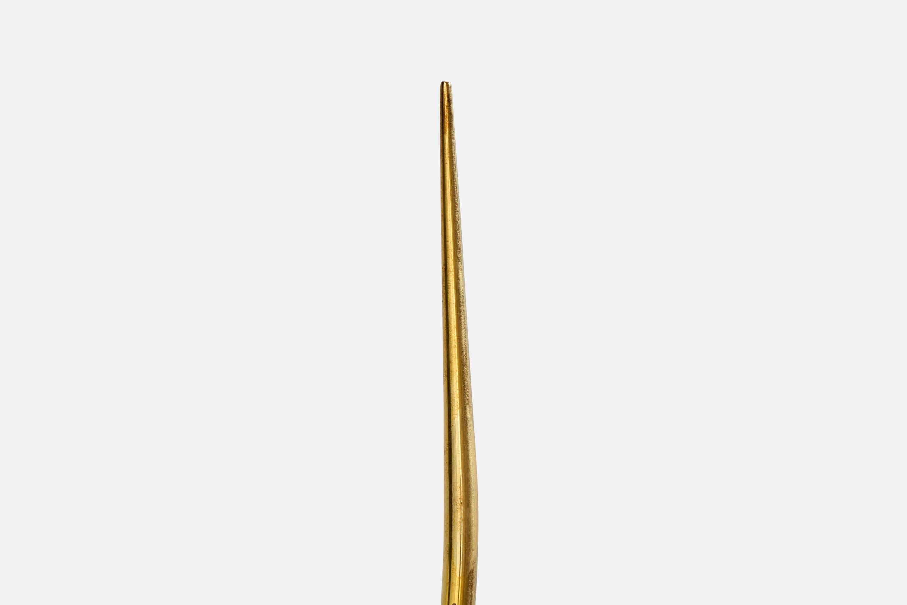 Arlus, Wall Light, Brass, Glass, France, 1950s For Sale 1