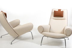 arly Pair Hans Wegner Queen Chairs by Johannes Hansen c.1960 / New Upholstery