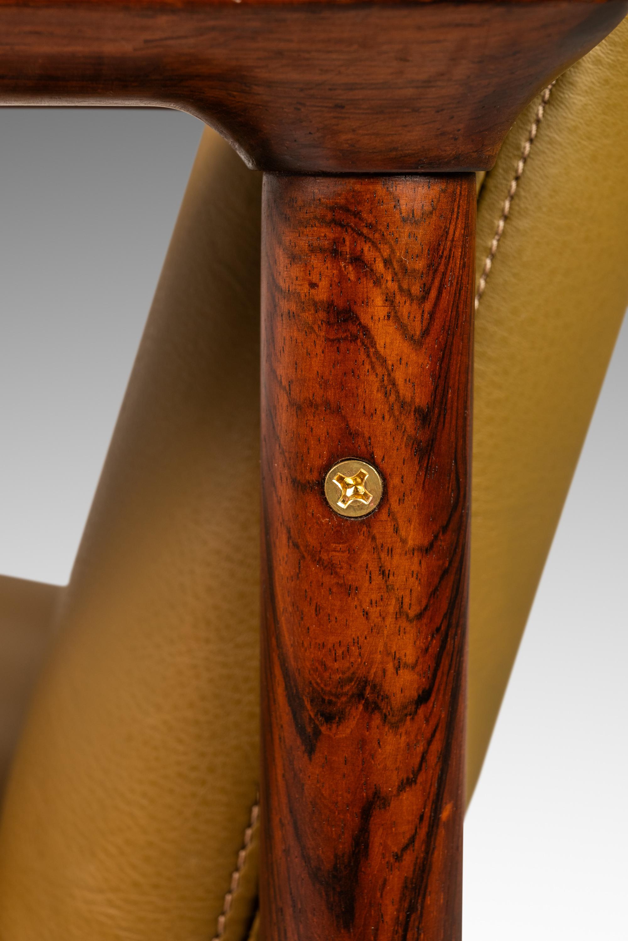 Arm Chair in Solid Rosewood & Leather by De Klerk & Sons, Netherlands, c. 1960s For Sale 12