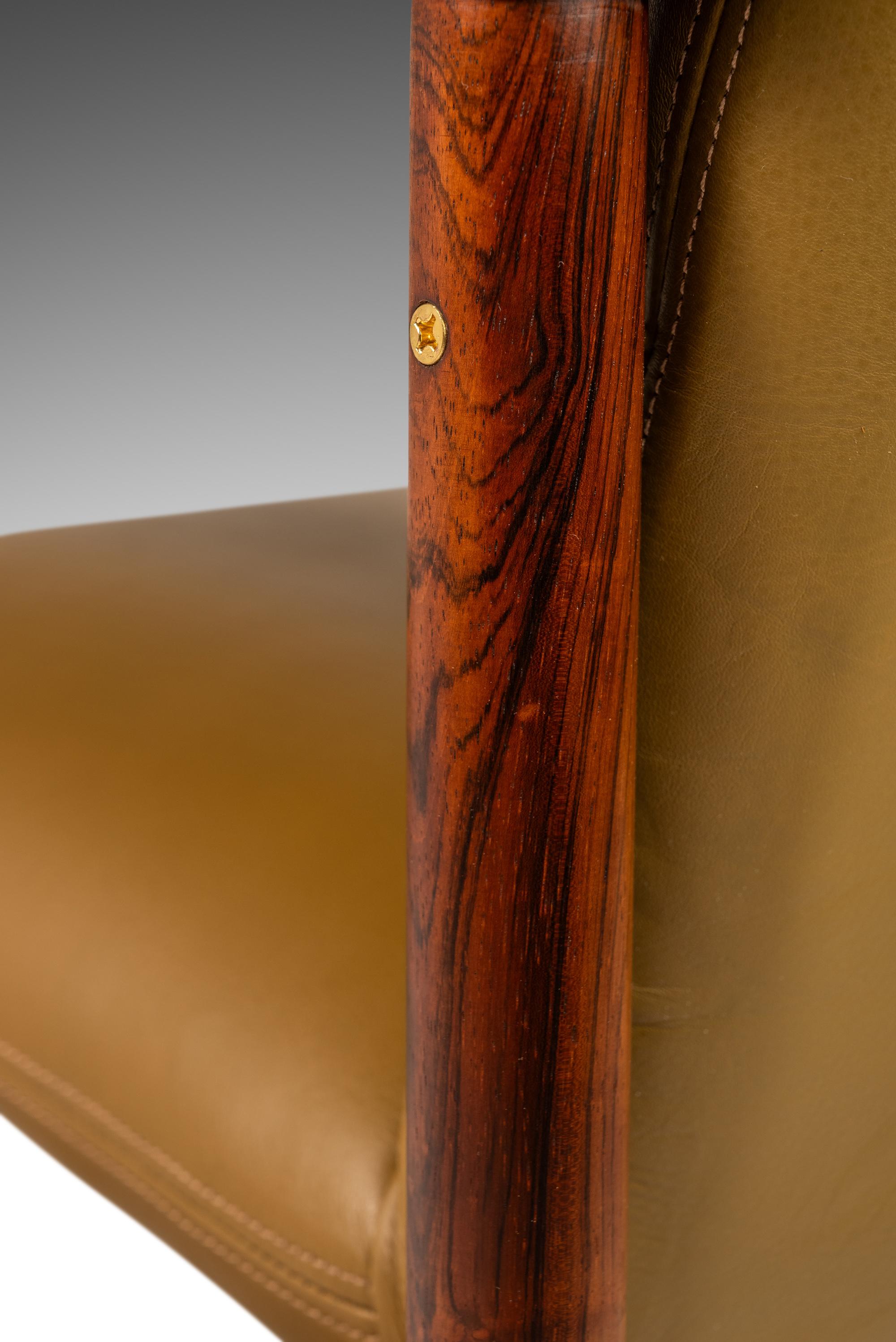 Arm Chair in Solid Rosewood & Leather by De Klerk & Sons, Netherlands, c. 1960s For Sale 13