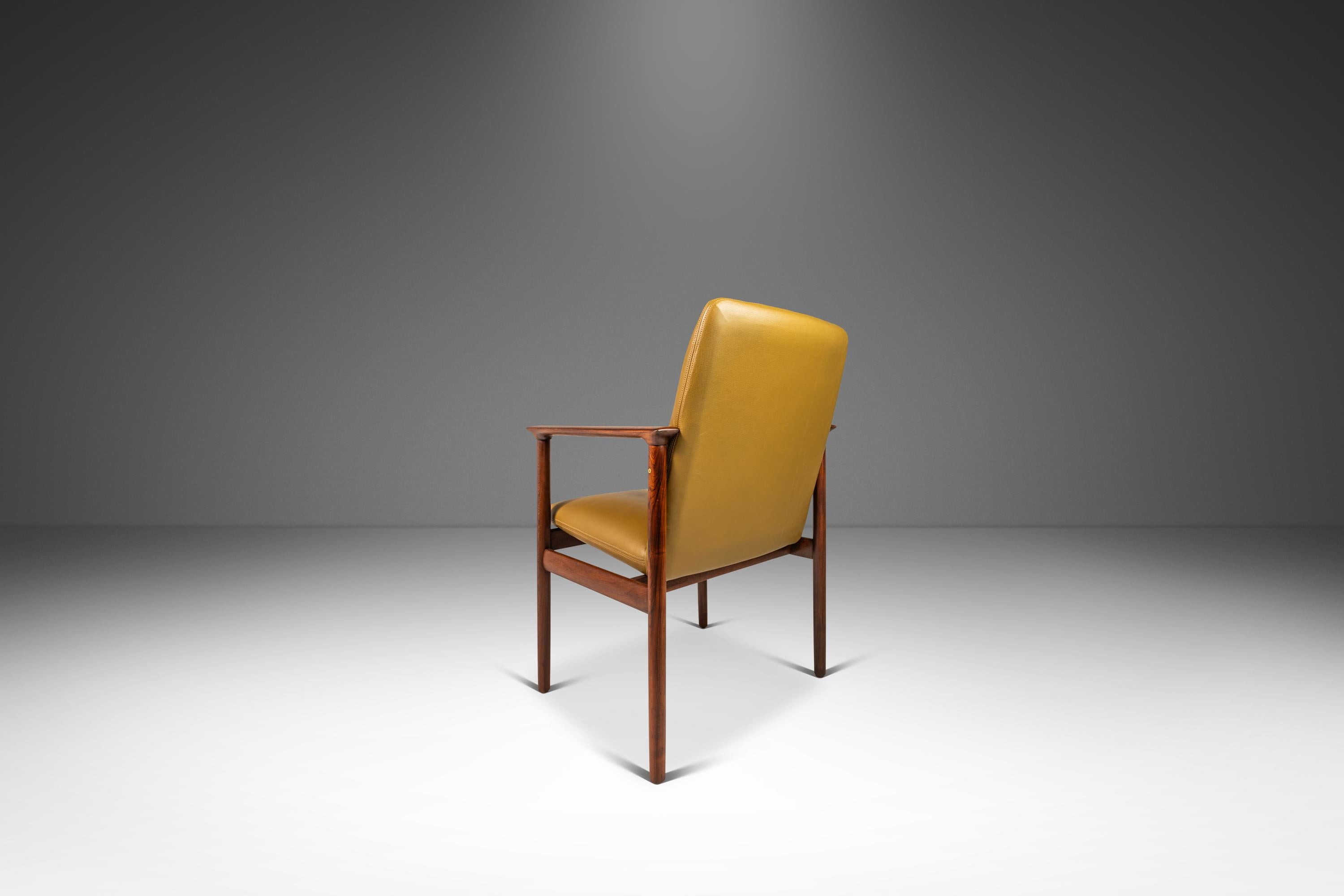 Mid-Century Modern Arm Chair in Solid Rosewood & Leather by De Klerk & Sons, Netherlands, c. 1960s For Sale
