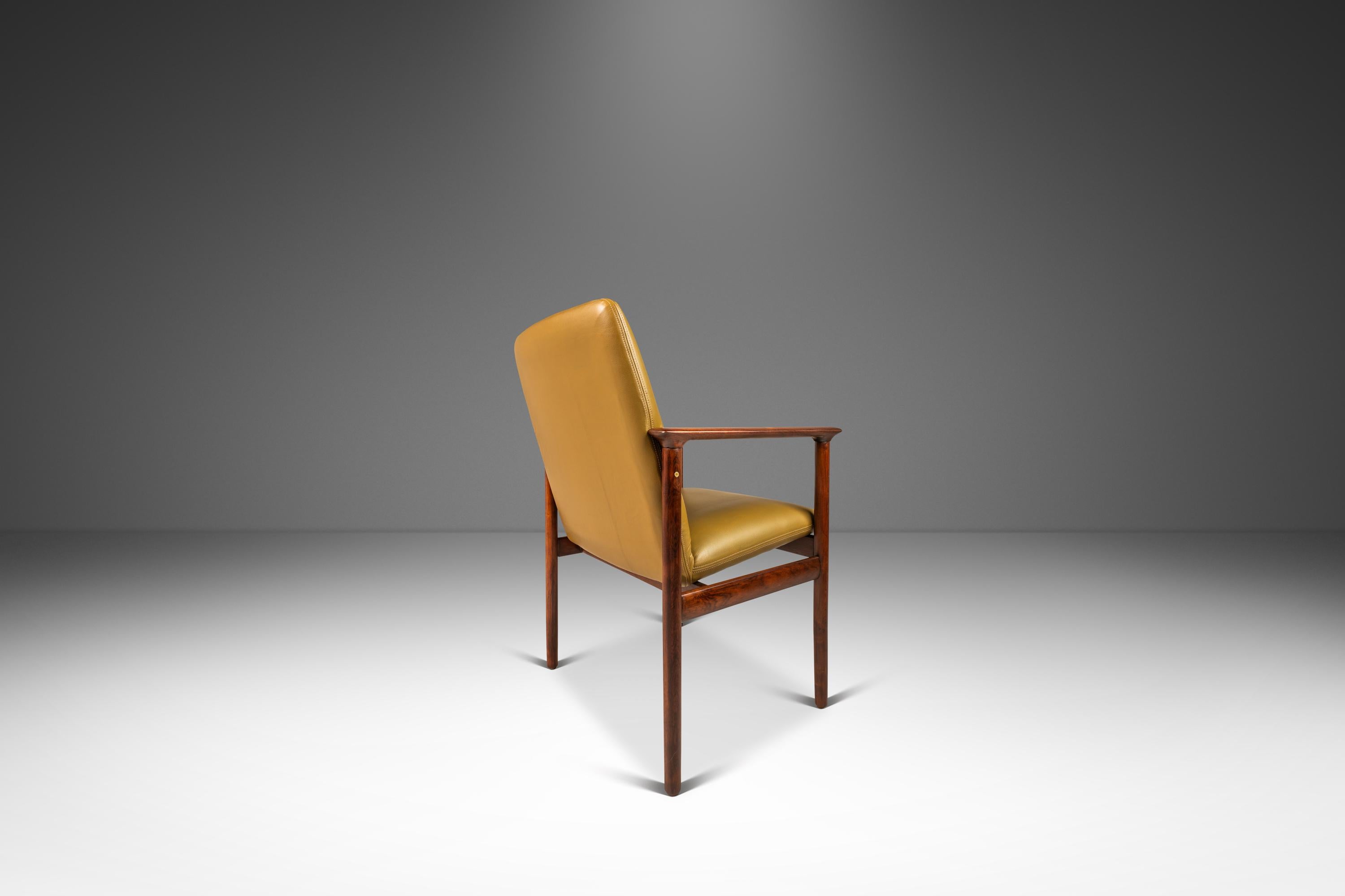 Mid-20th Century Arm Chair in Solid Rosewood & Leather by De Klerk & Sons, Netherlands, c. 1960s For Sale