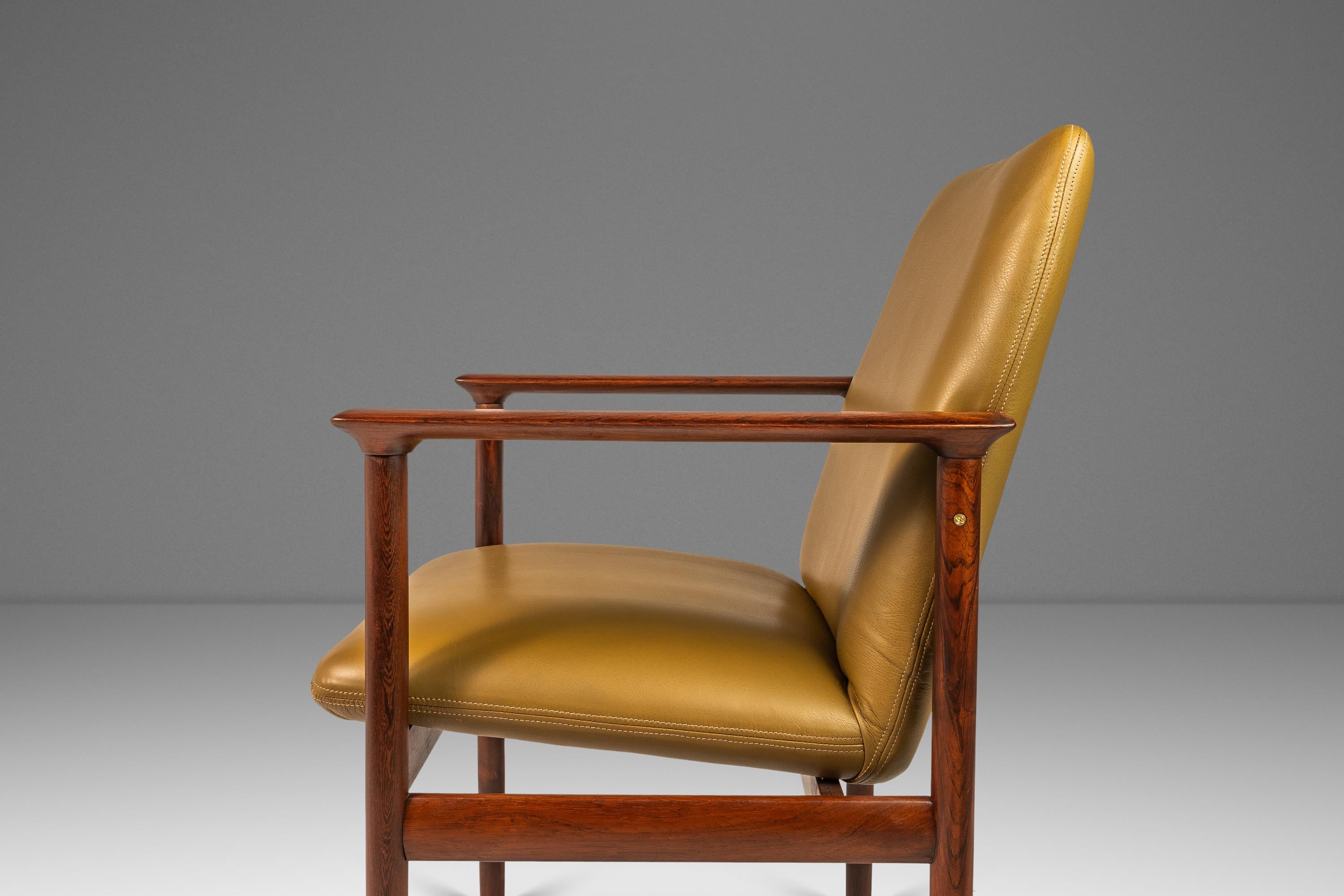 Arm Chair in Solid Rosewood & Leather by De Klerk & Sons, Netherlands, c. 1960s For Sale 3