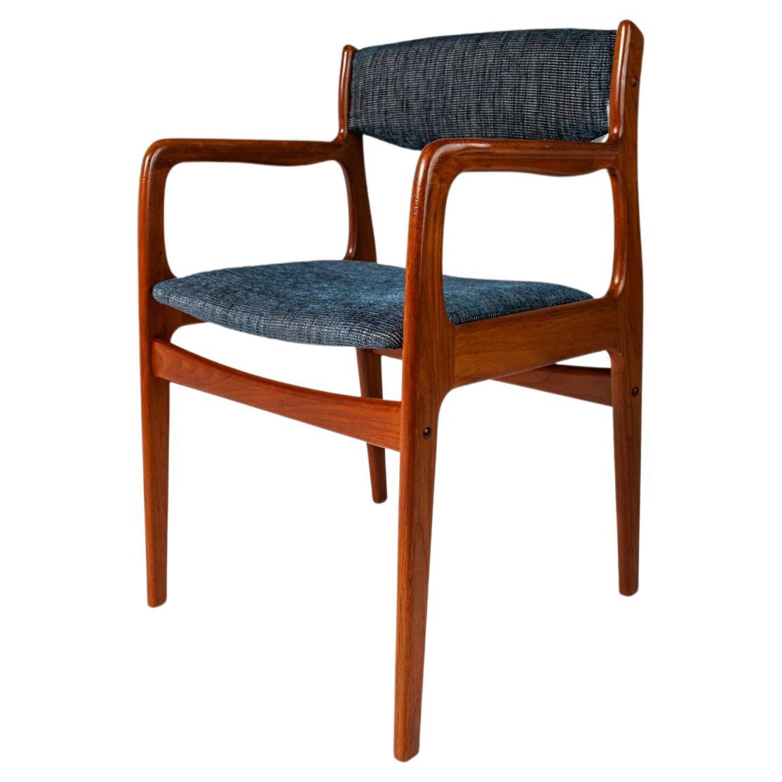 Fauteuil en teck massif et nouveau tissu d'ameublement de Benny Linden Designs, vers 1970