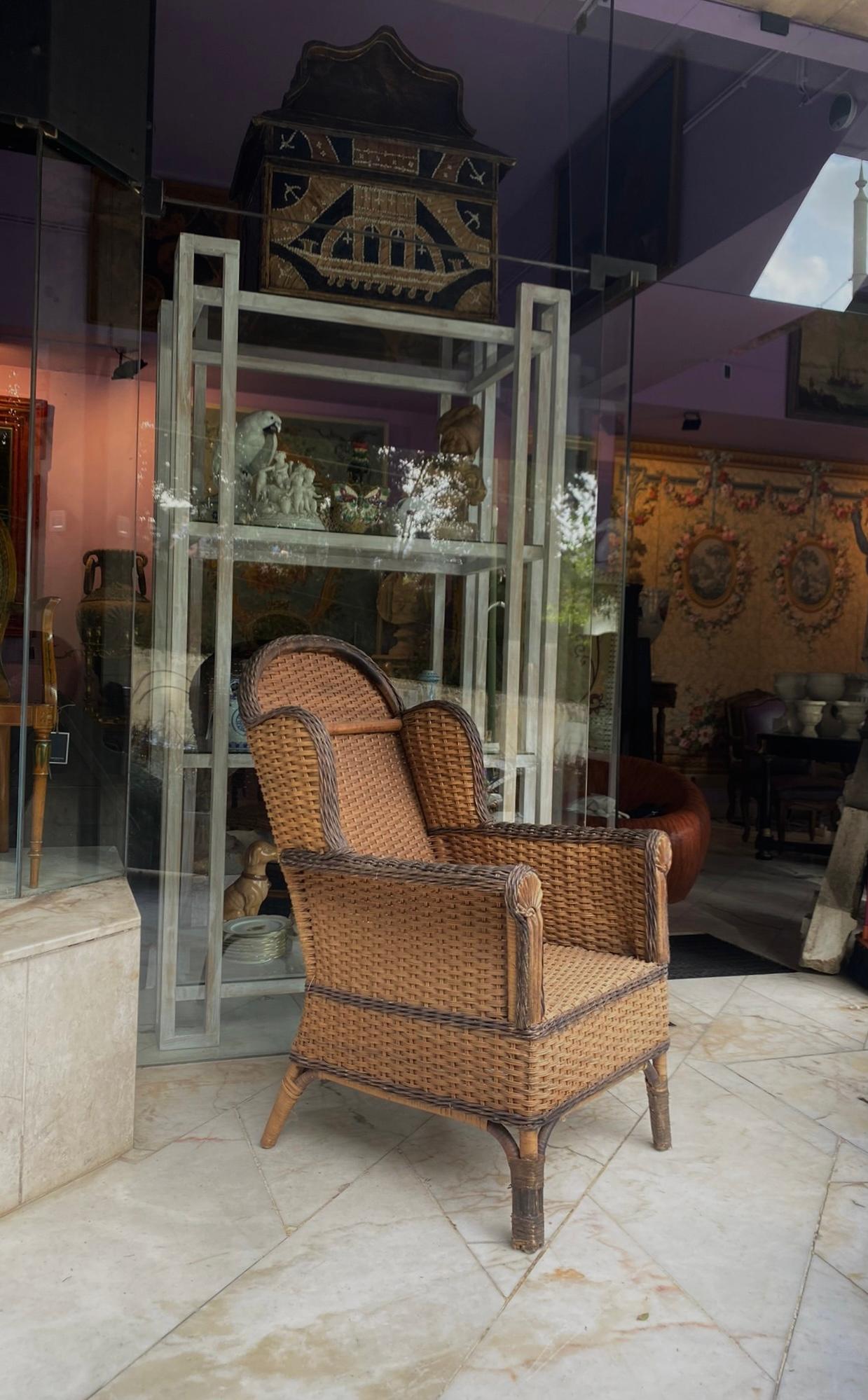 20th Century Arm Chair in Wickered Artistry Rattan - Possible Italian Originated - XX Century For Sale