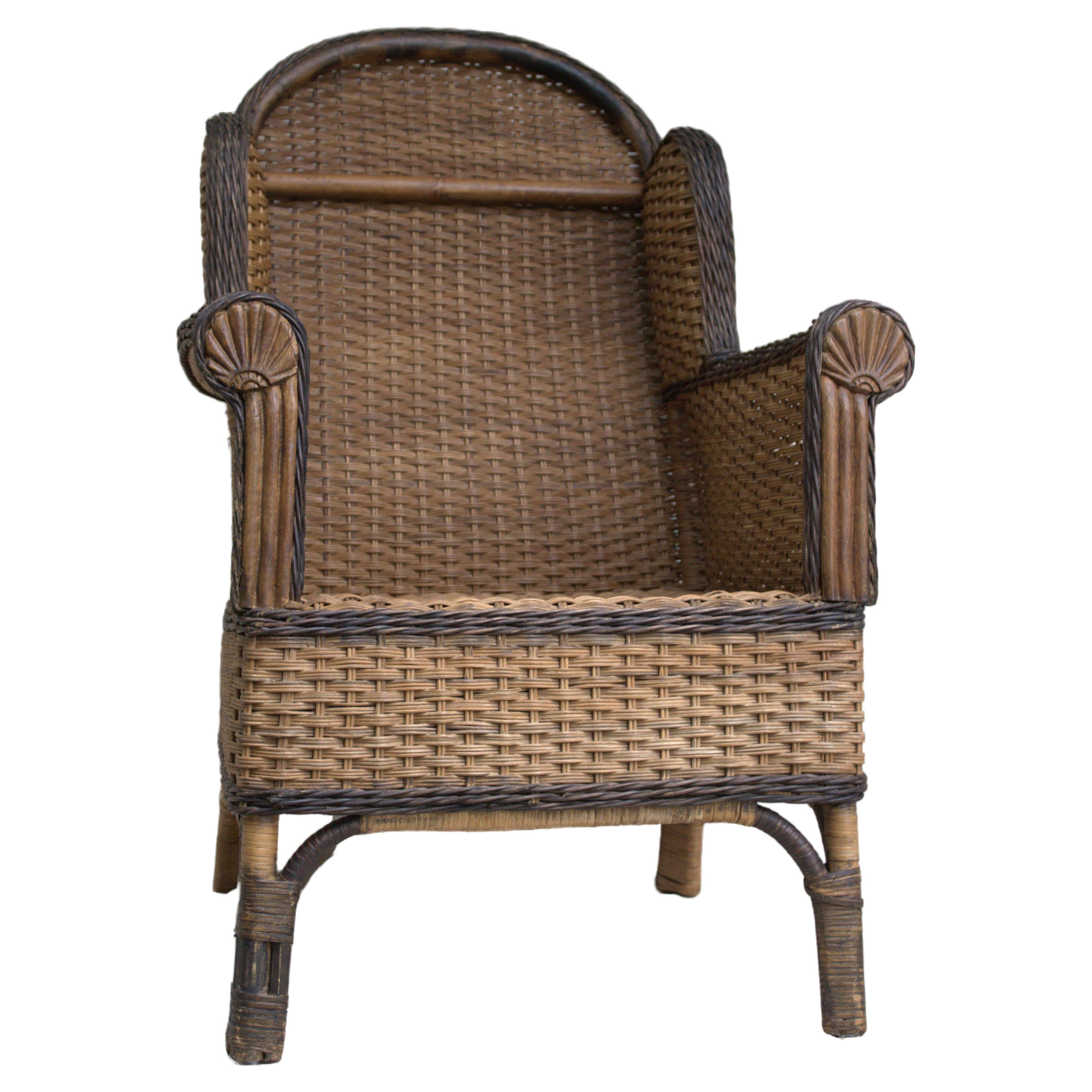 Arm Chair in Wickered Artistry Rattan - Possible Italian Originated - XX Century For Sale