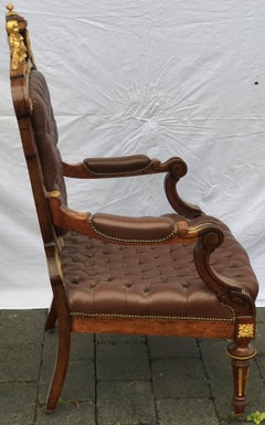 Armchair, Napoleon III. Fruitwood and Ormolu, circa 1850-1870